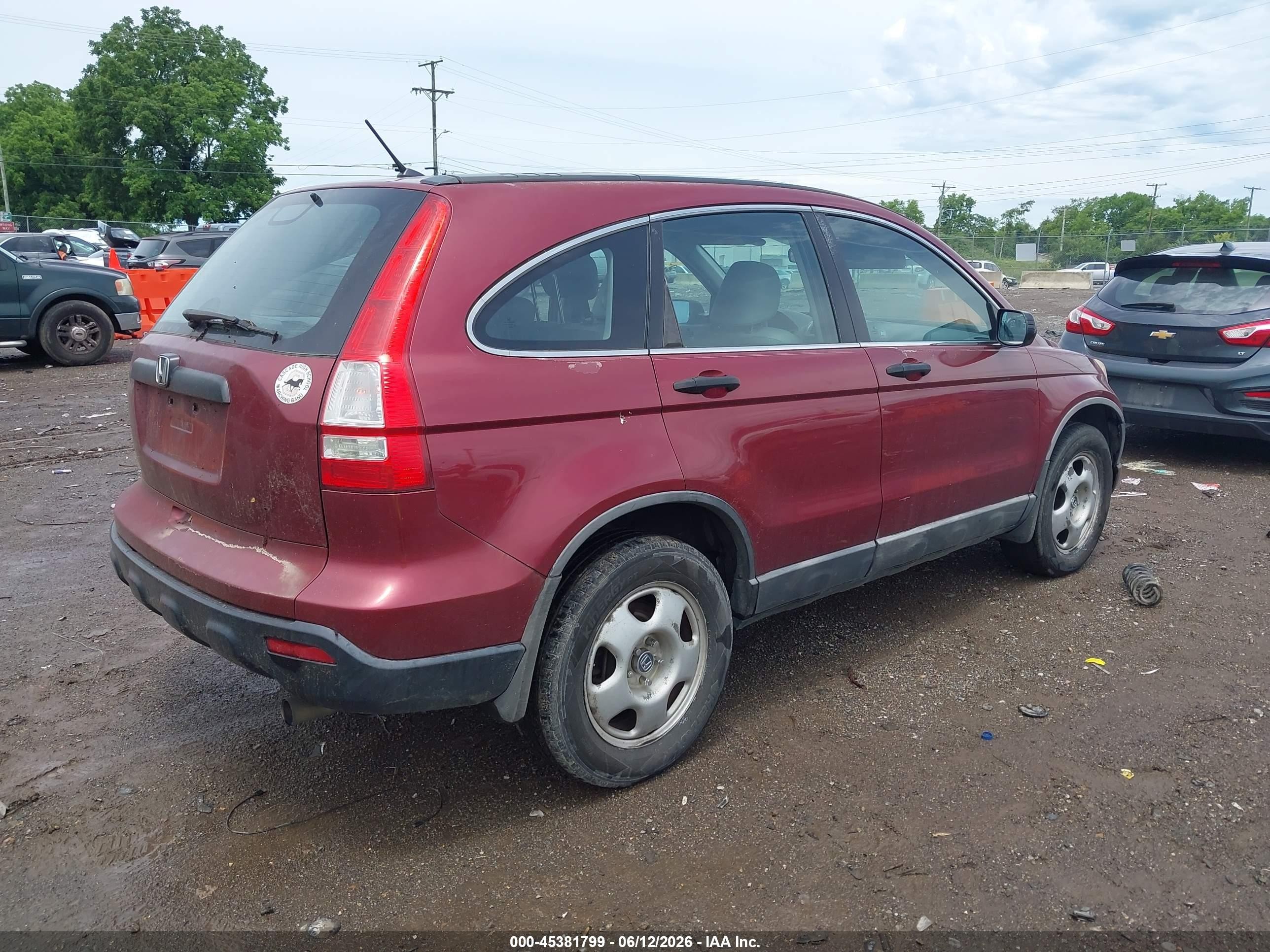 2008 Honda Cr-v Lx Red vin: 3CZRE38388G702898