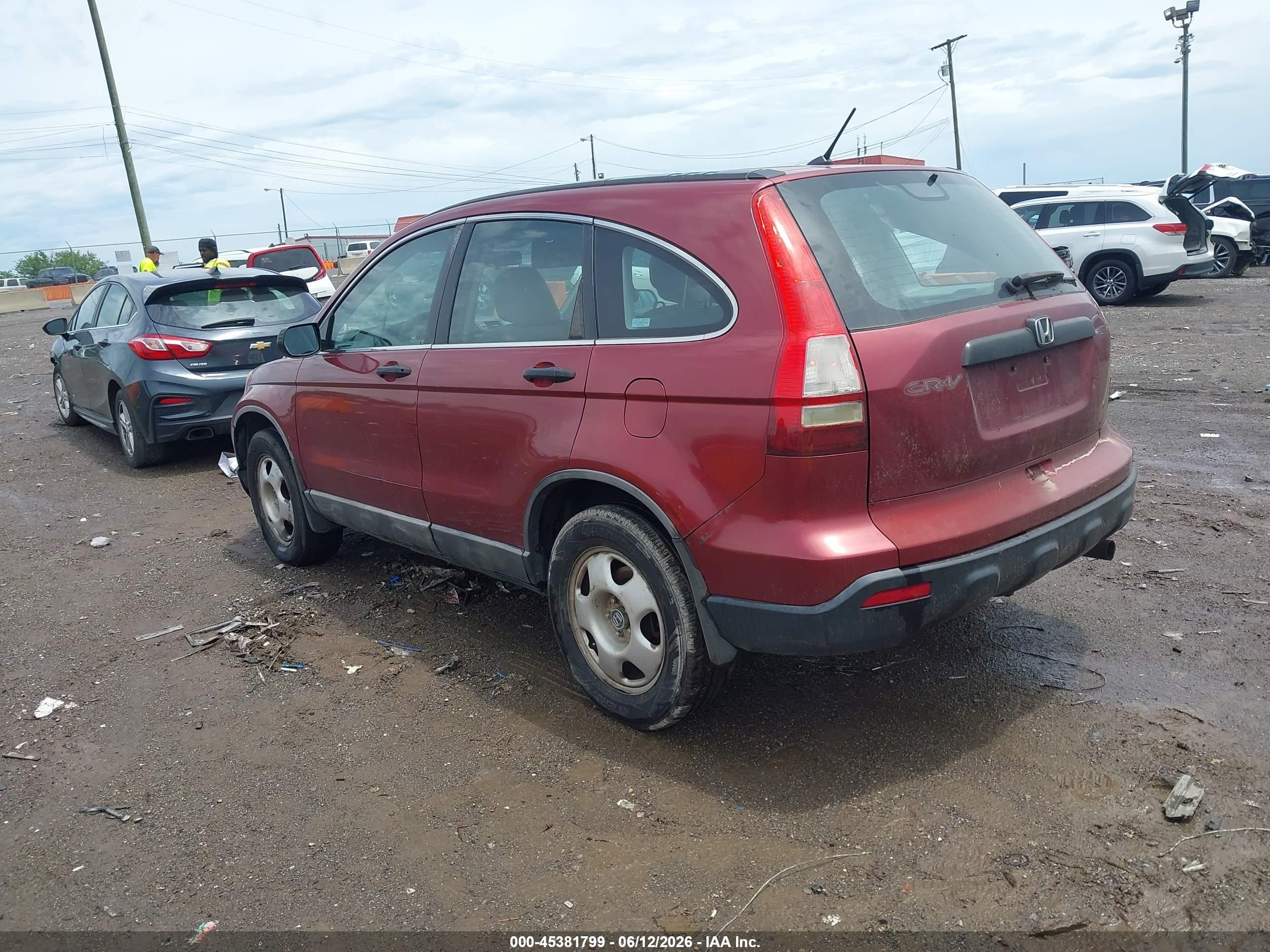 2008 Honda Cr-v Lx Red vin: 3CZRE38388G702898