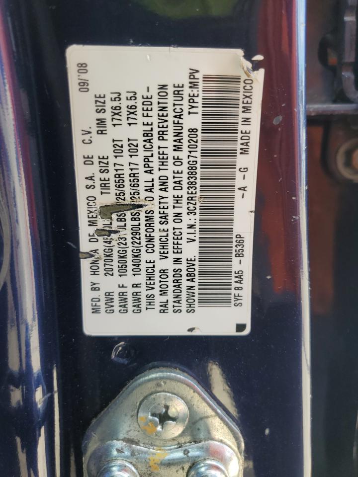 2008 Honda Cr-v Lx Blue vin: 3CZRE38388G710208