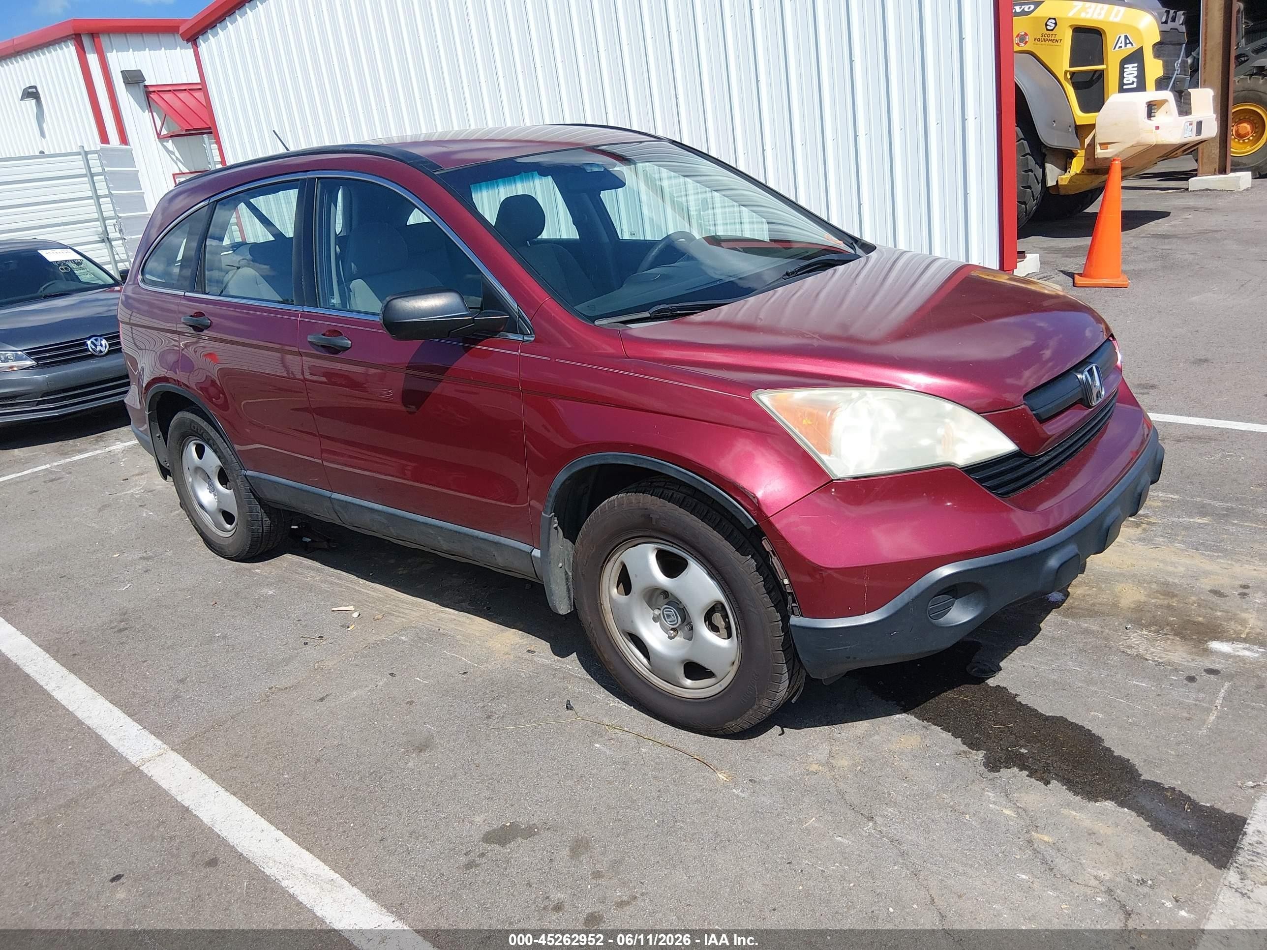 2009 Honda Cr-v Lx Burgundy vin: 3CZRE383X9G703231