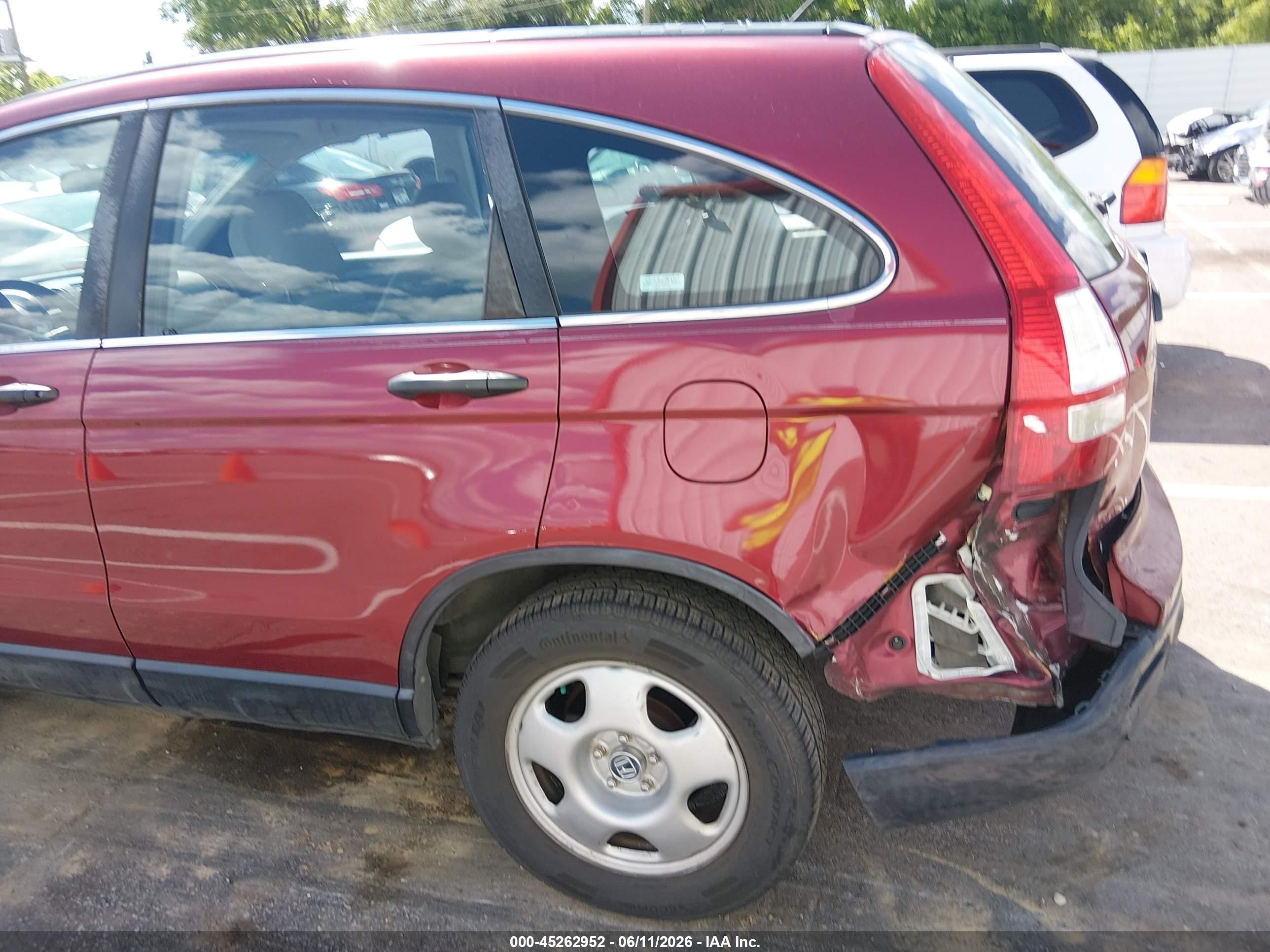 2009 Honda Cr-v Lx Burgundy vin: 3CZRE383X9G703231