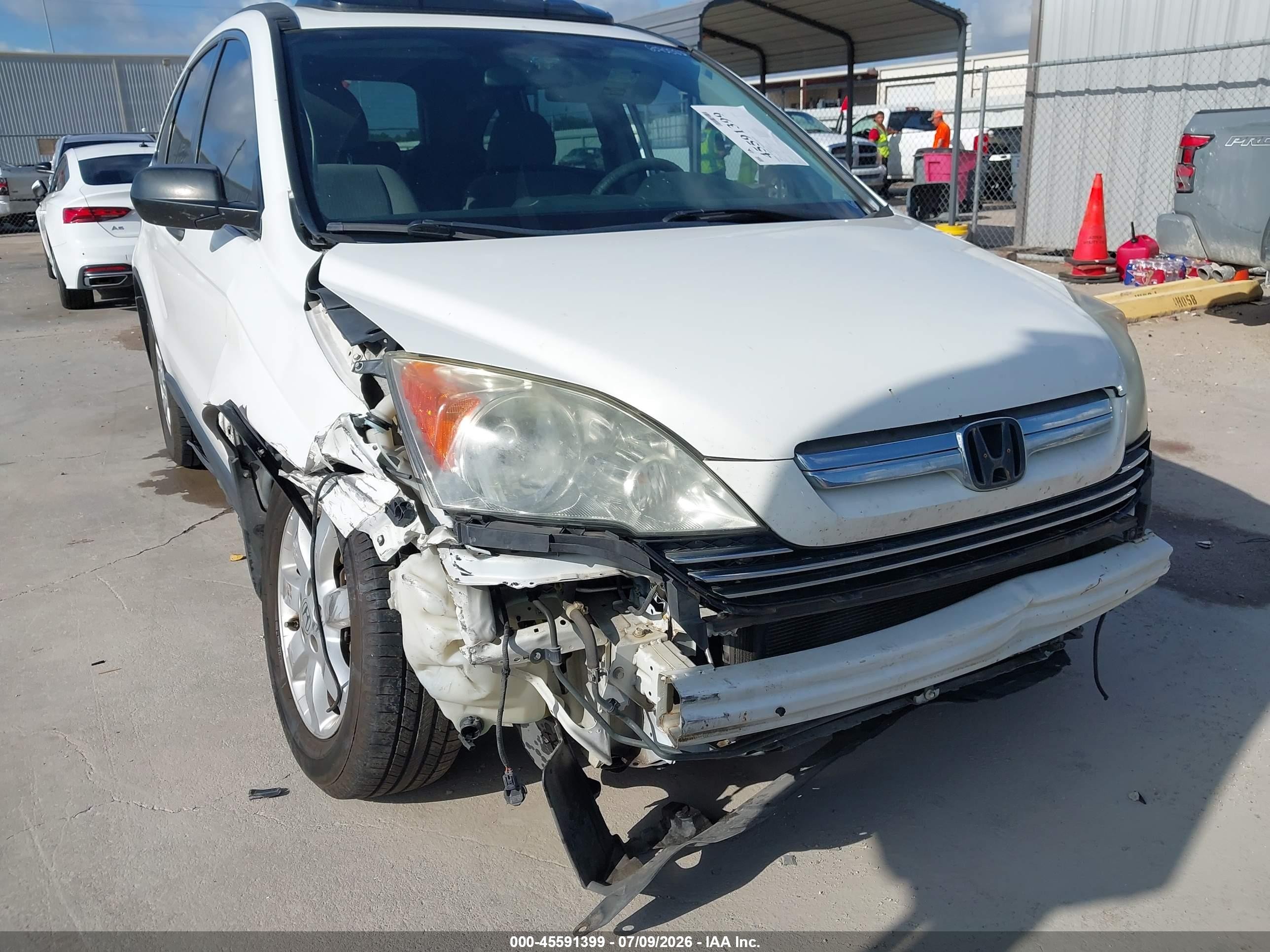 2009 Honda Cr-v Ex White vin: 3CZRE38539G706084
