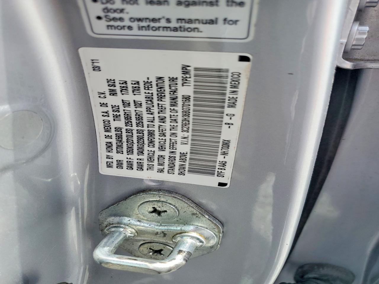 2011 Honda Cr-v Lx Серебряный vin: 3CZRE3H36BG701580