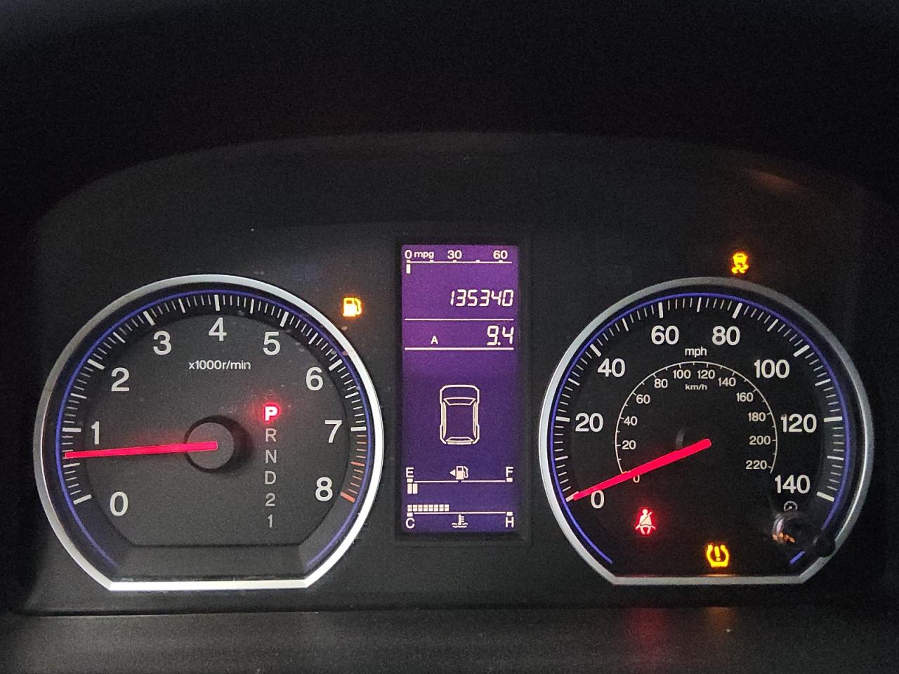 2011 Honda Cr-v Lx Blue vin: 3CZRE3H39BG702741 Damage: Warning - Tire Pressure, On, Unacceptable