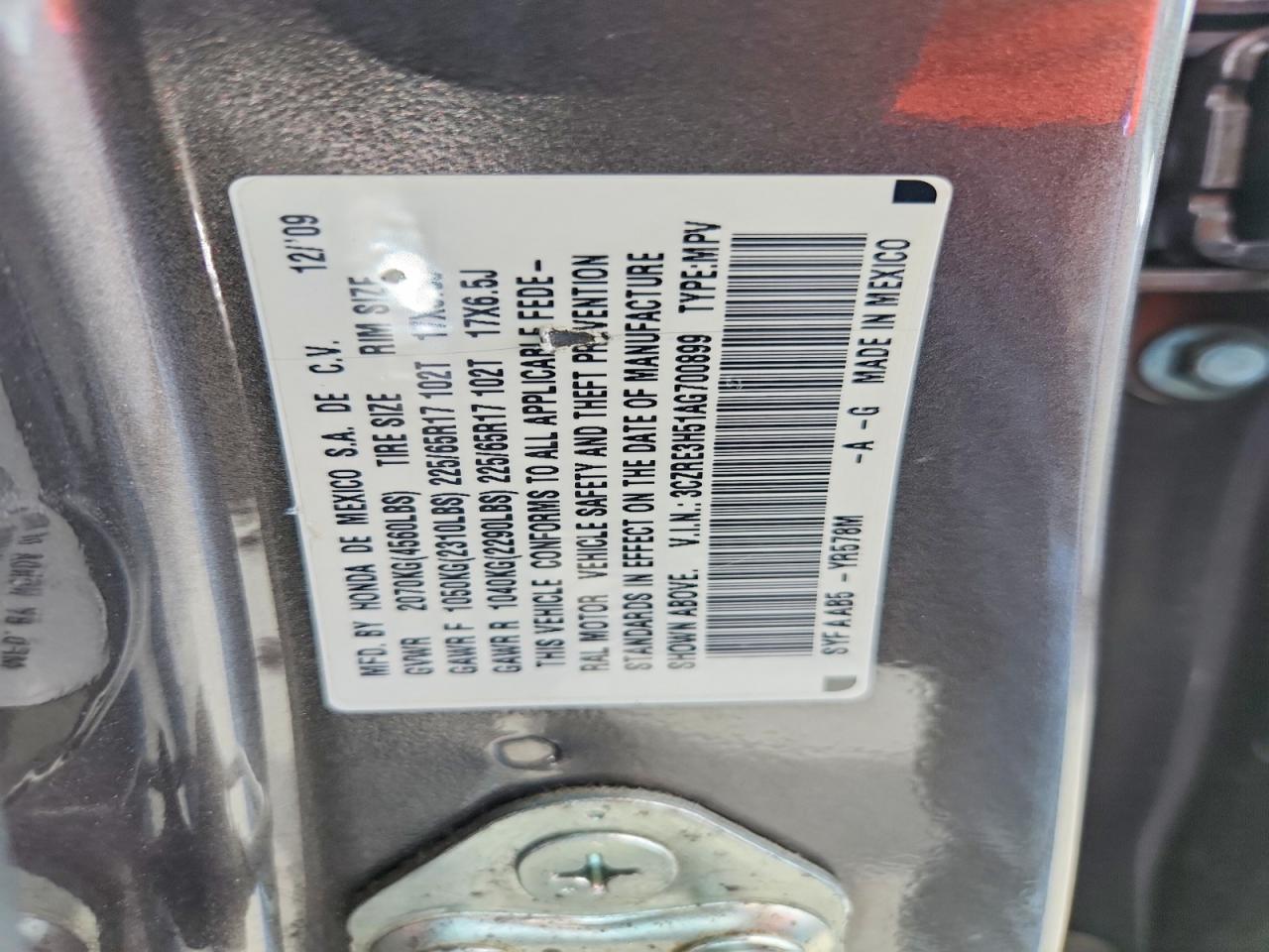 2010 Honda Cr-v Ex Gray vin: 3CZRE3H51AG700899