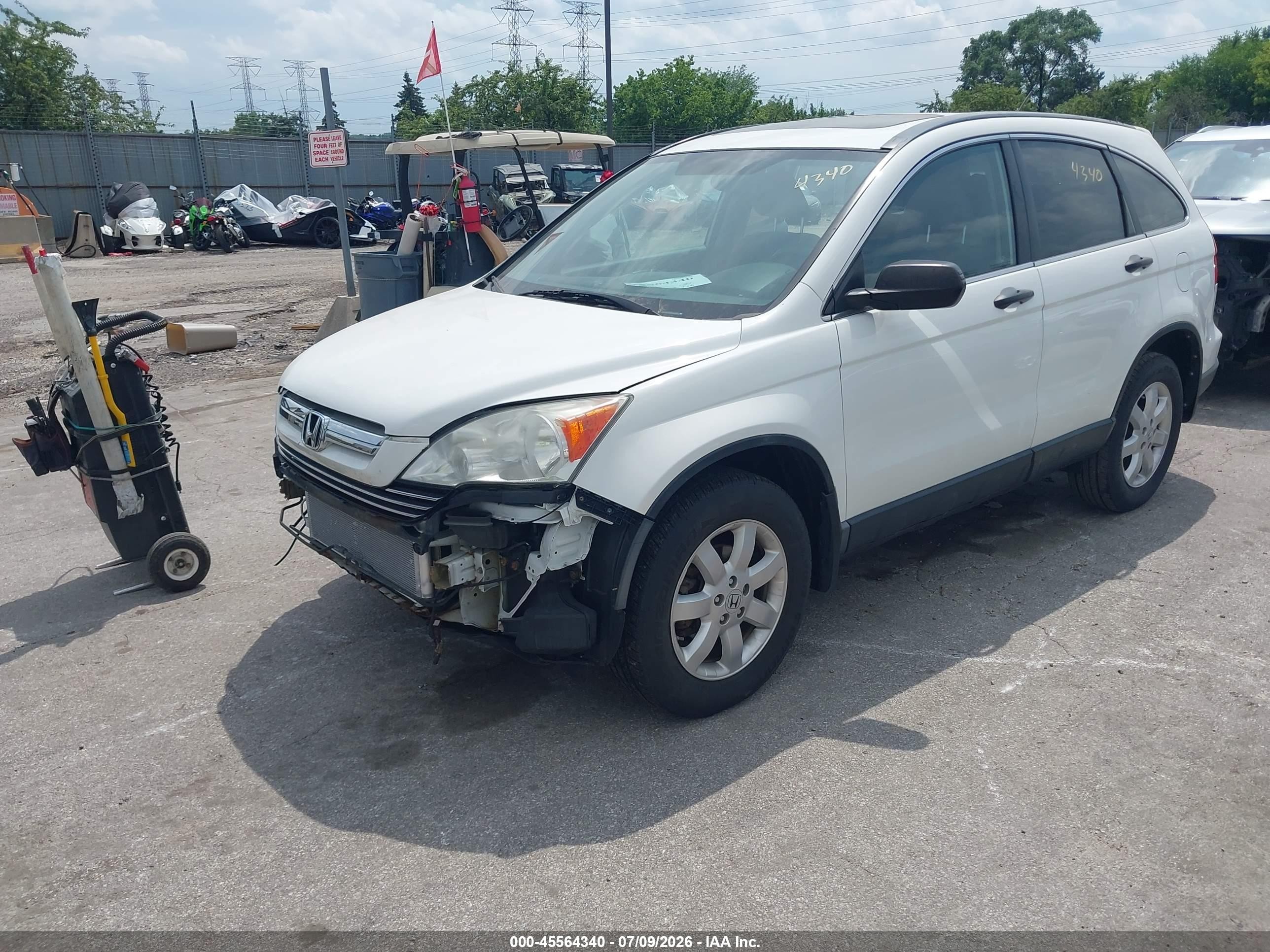 2009 Honda Cr-v Ex White vin: 3CZRE48529G700234