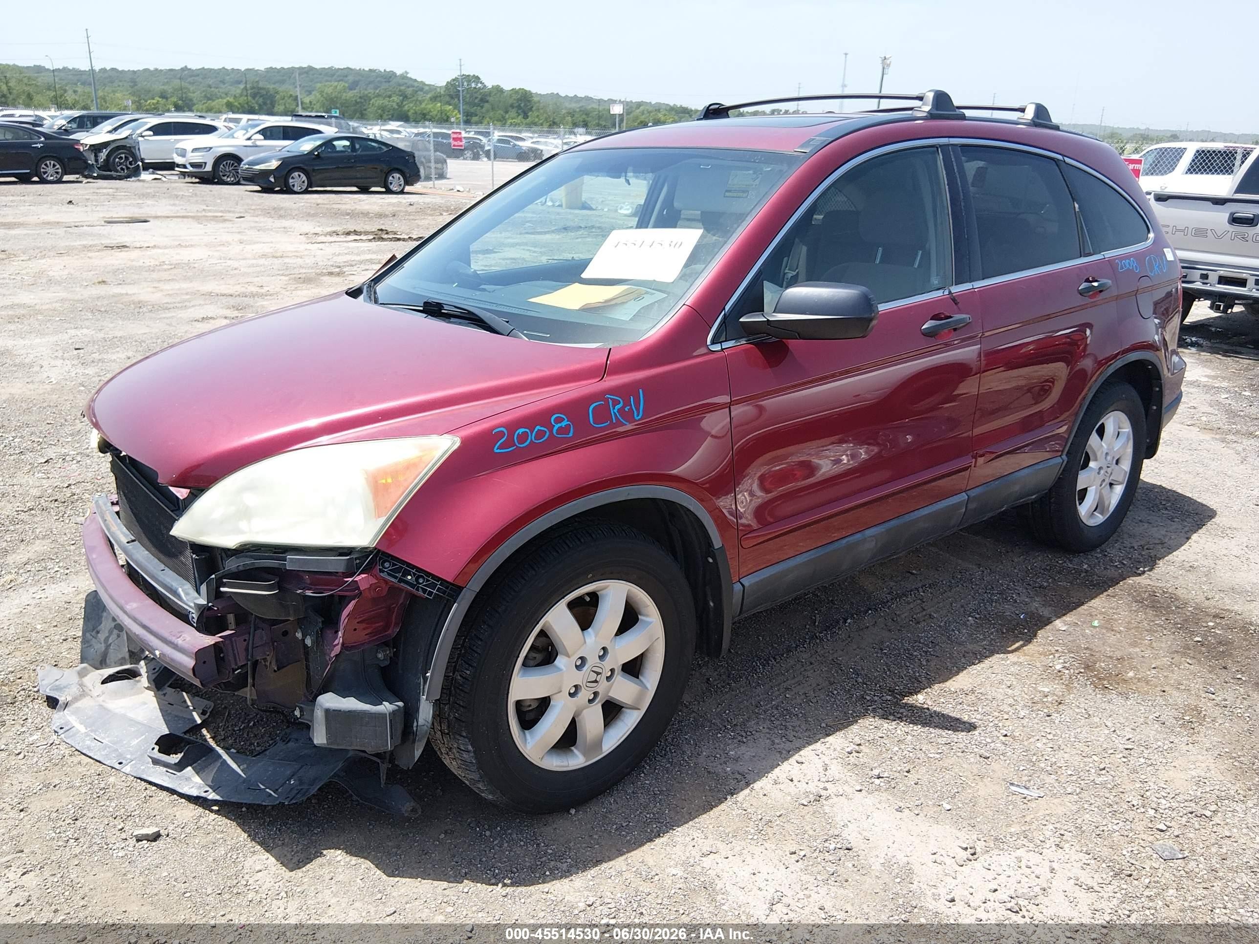 2008 Honda Cr-v Ex Red vin: 3CZRE48548G701464