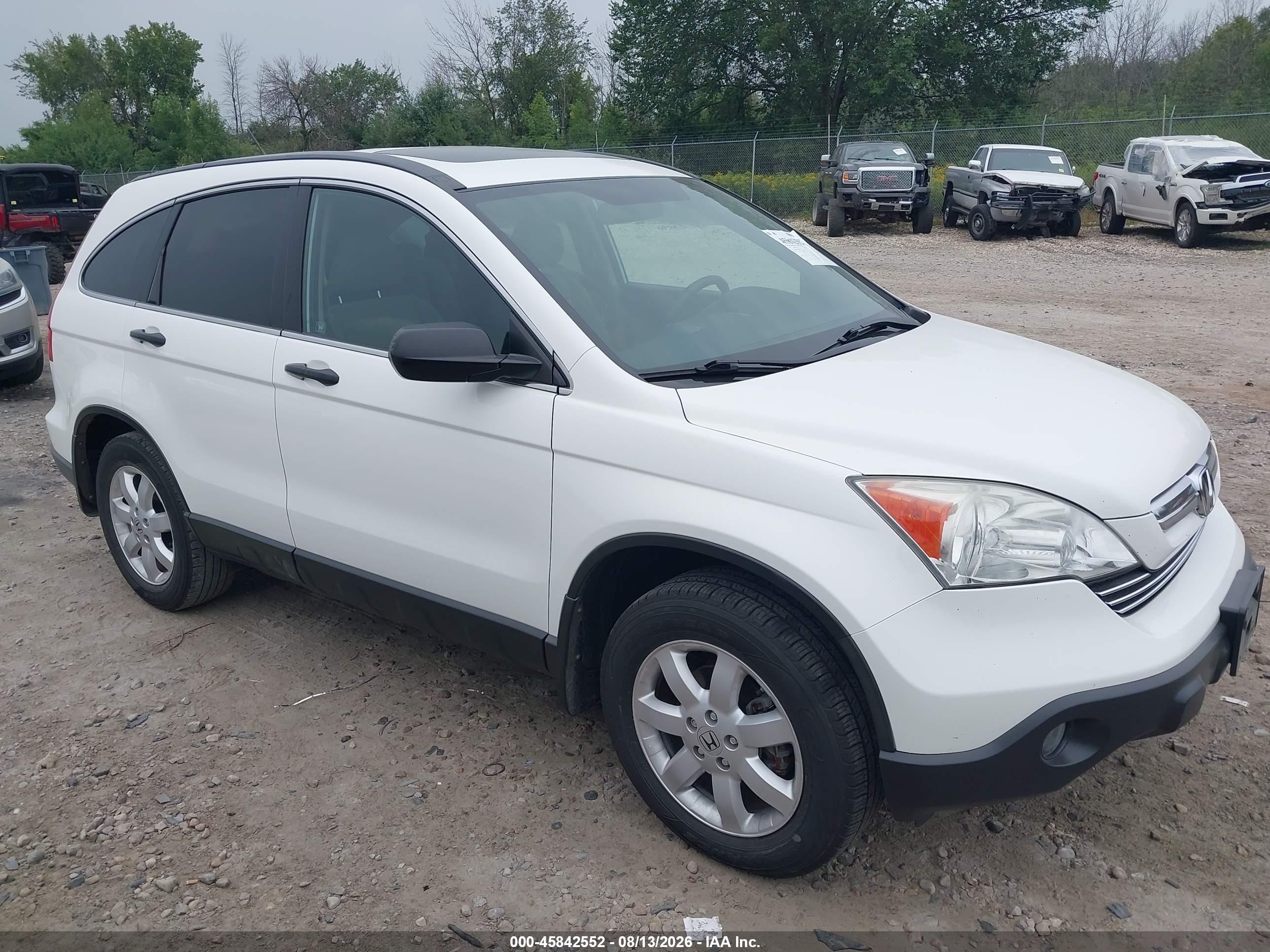 2009 Honda Cr-v Ex White vin: 3CZRE485X9G706654