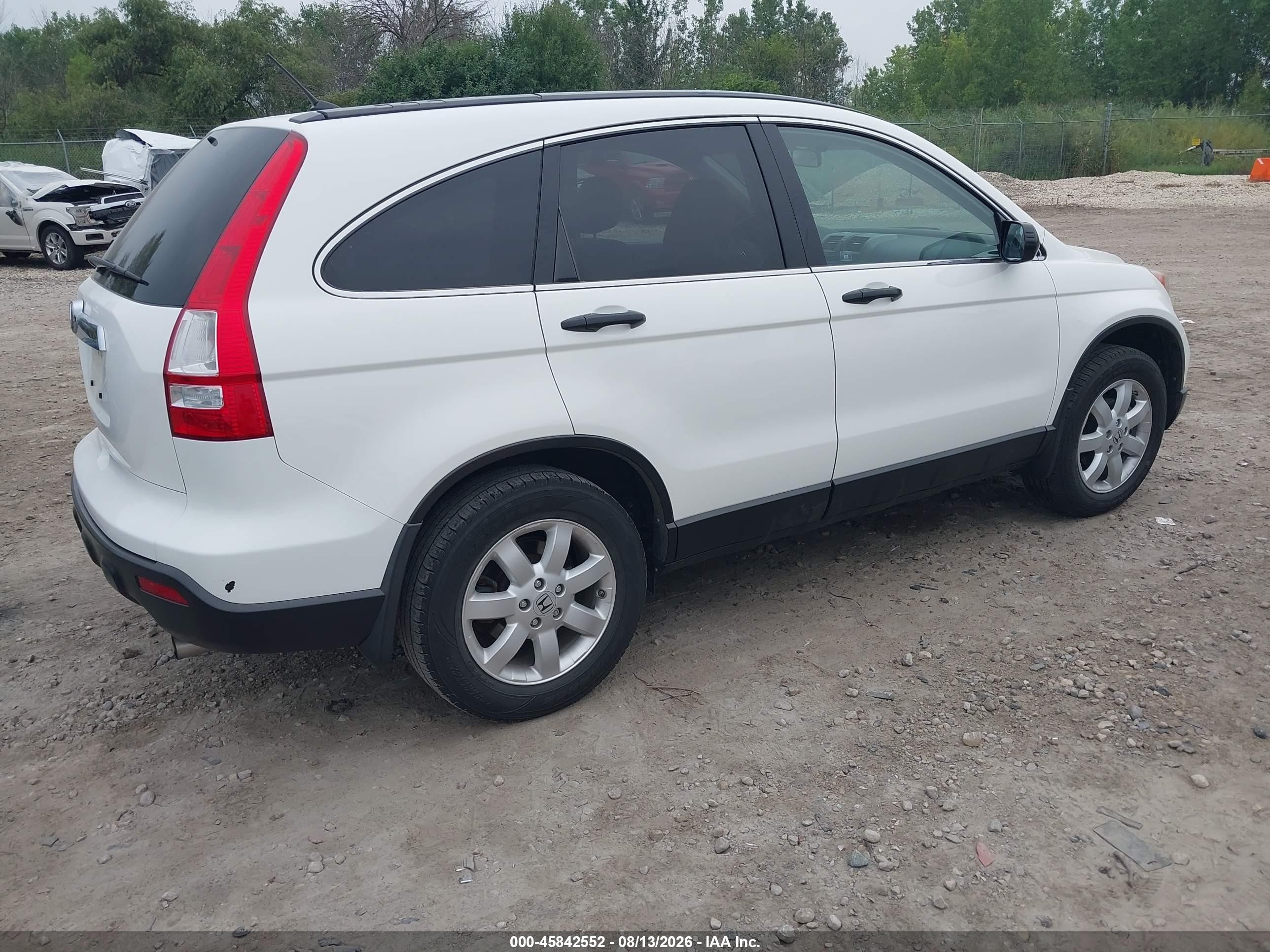 2009 Honda Cr-v Ex White vin: 3CZRE485X9G706654