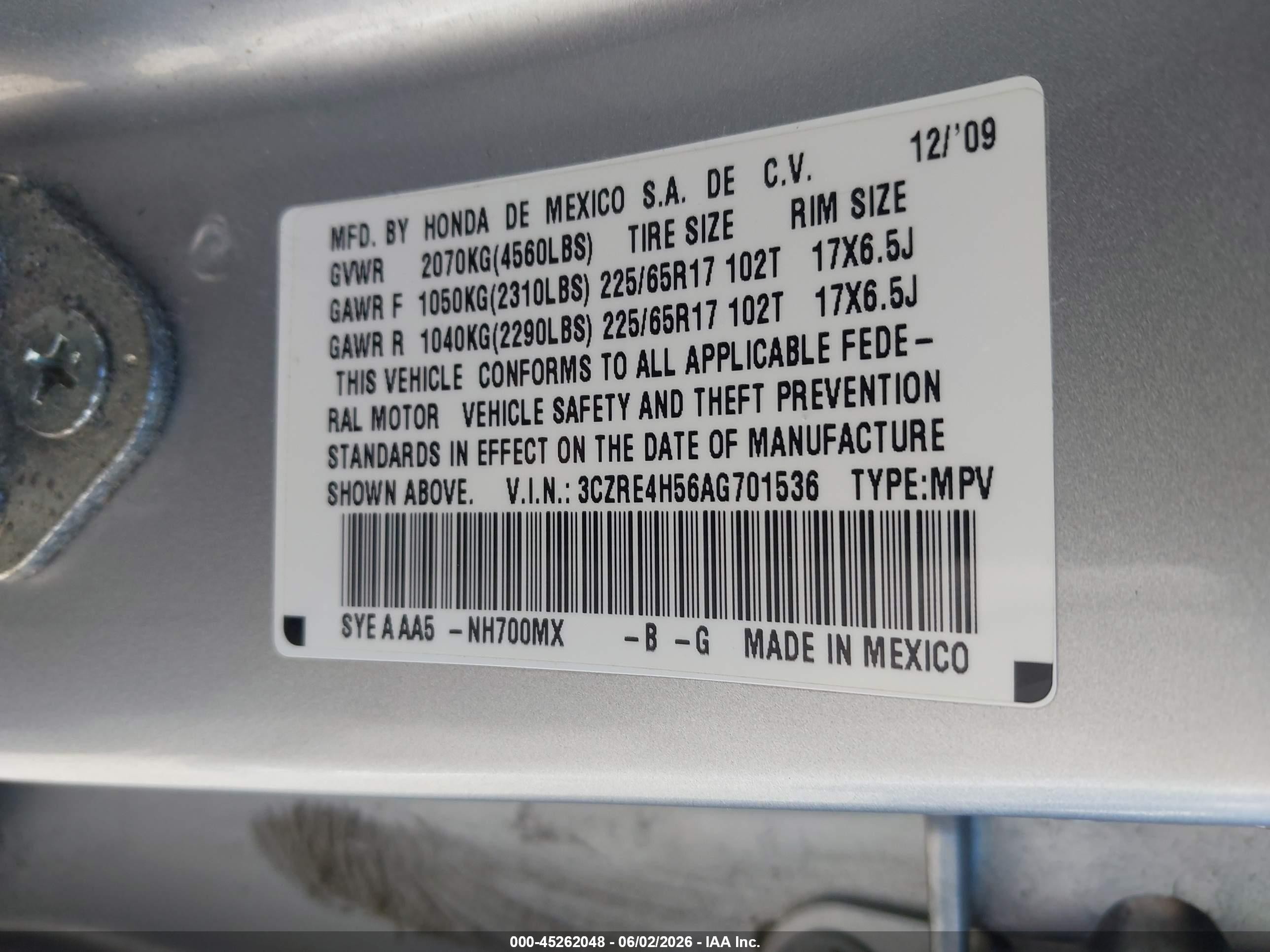 2010 Honda Cr-v Ex Silver vin: 3CZRE4H56AG701536