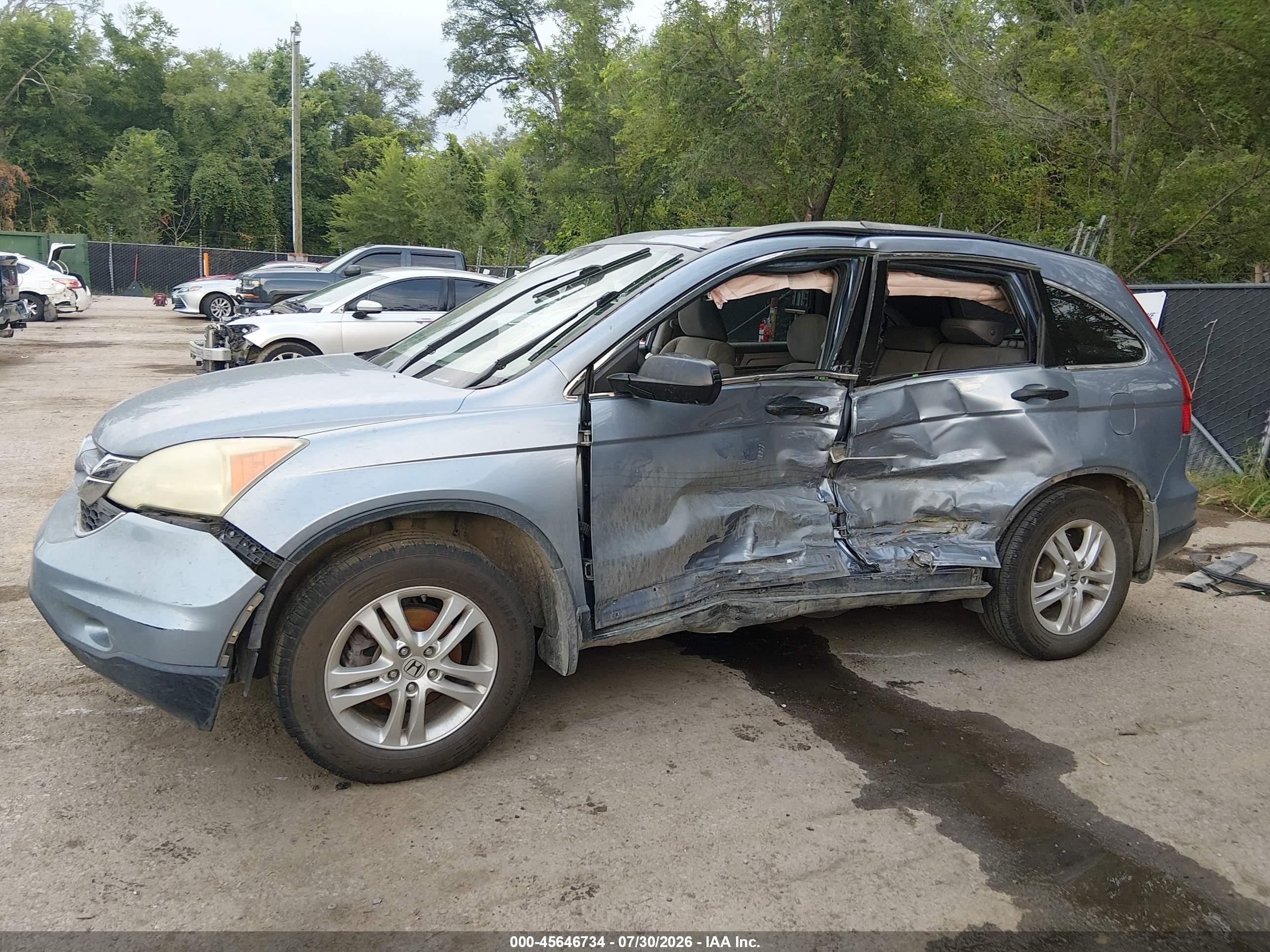 2010 Honda Cr-v Ex Light Blue vin: 3CZRE4H5XAG701944