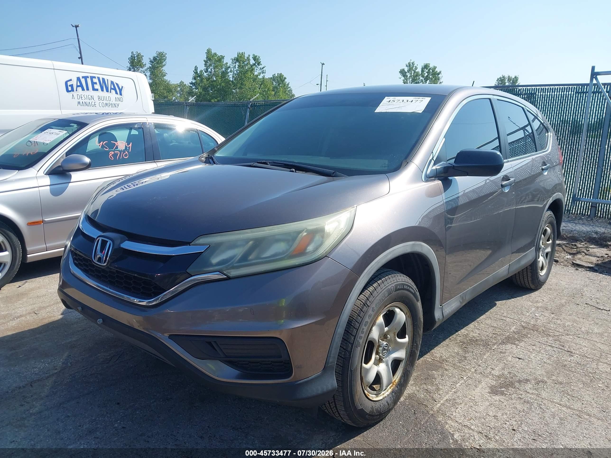 2015 Honda Cr-v Lx Gray vin: 3CZRM3H30FG707612