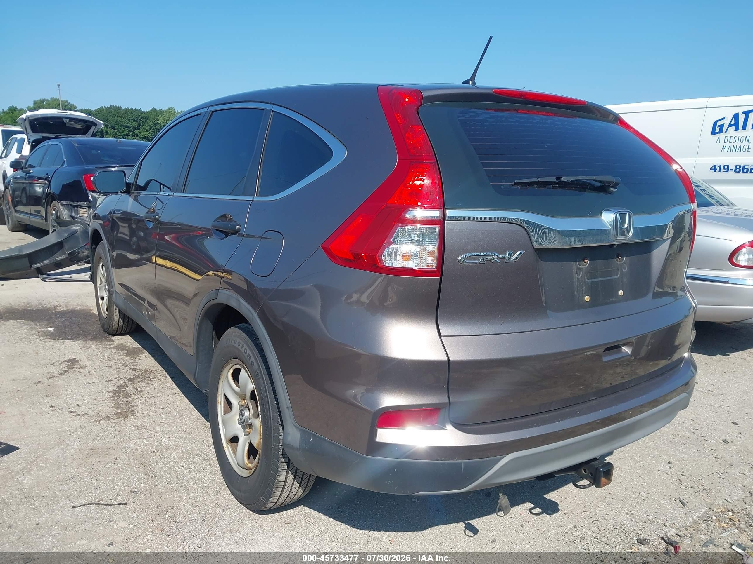2015 Honda Cr-v Lx Gray vin: 3CZRM3H30FG707612