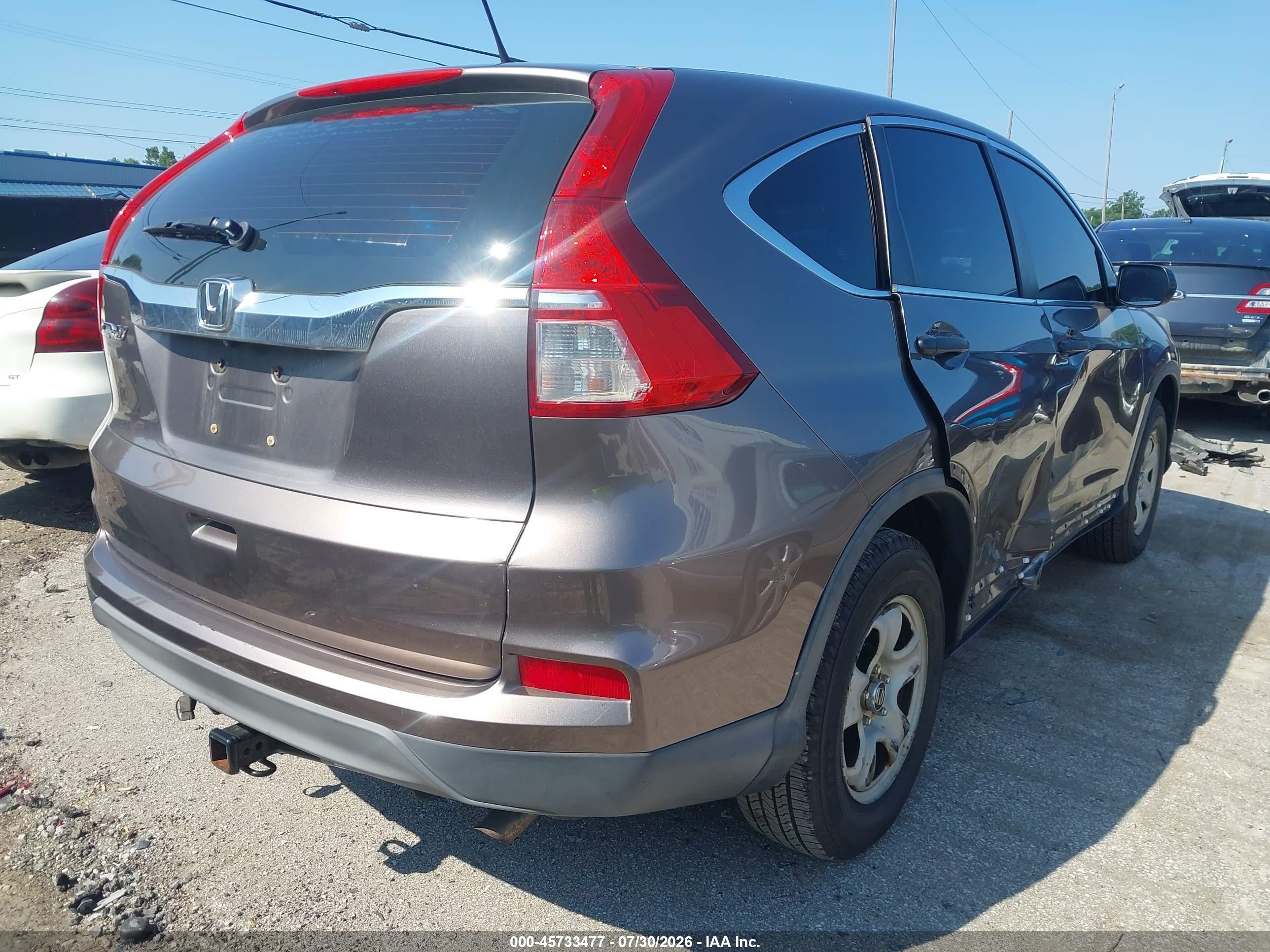 2015 Honda Cr-v Lx Gray vin: 3CZRM3H30FG707612