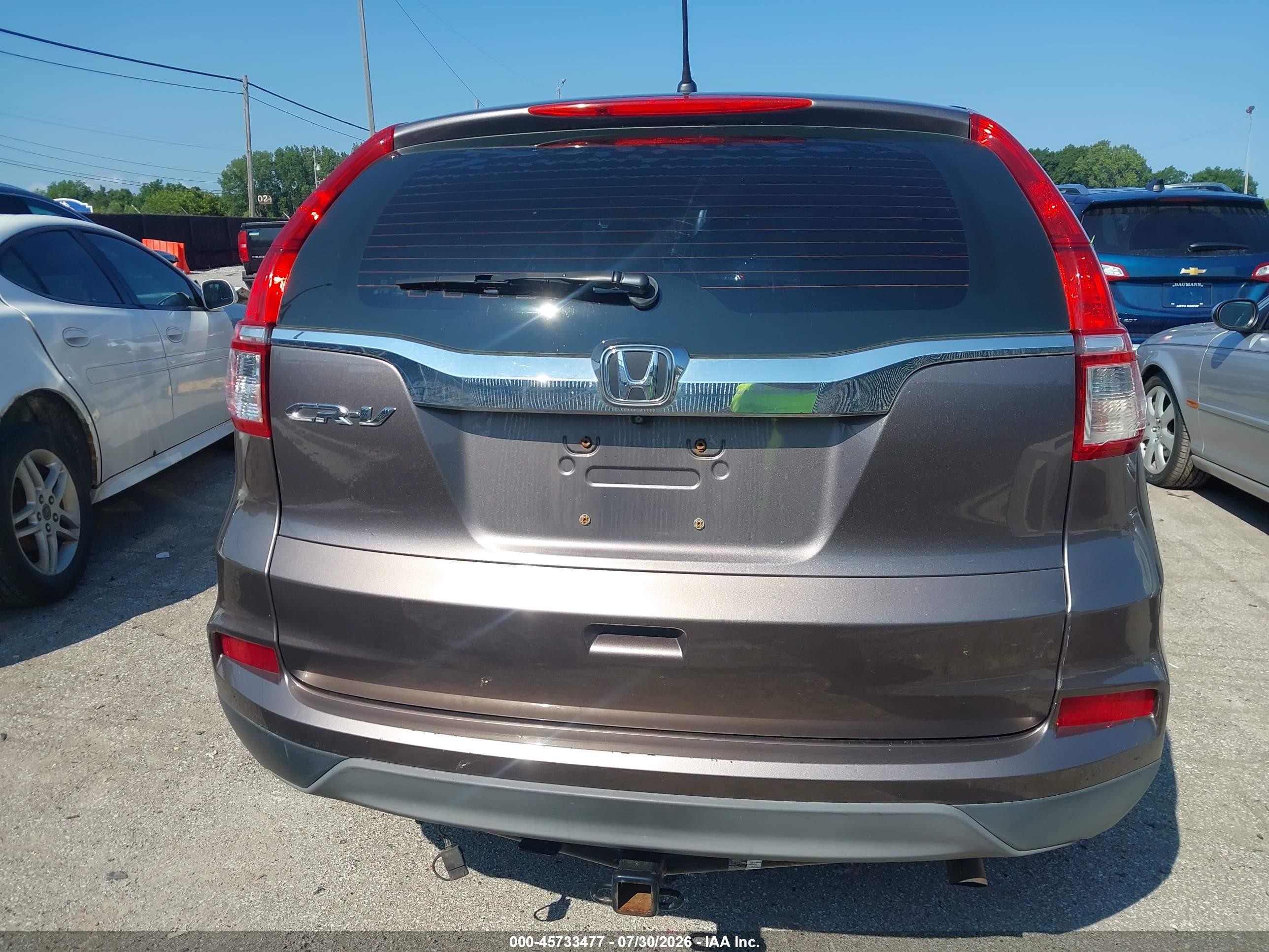 2015 Honda Cr-v Lx Gray vin: 3CZRM3H30FG707612