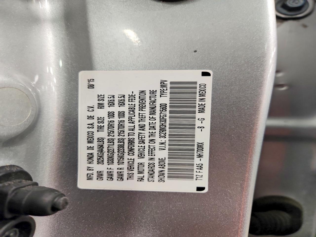 2015 Honda Cr-v Lx Silver vin: 3CZRM3H30FG715600