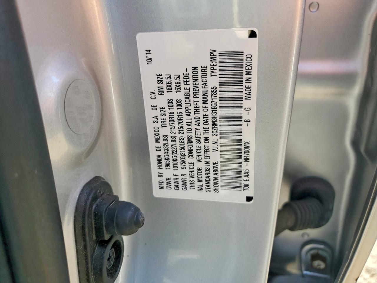 2014 Honda Cr-v Lx Серебряный vin: 3CZRM3H31EG717855