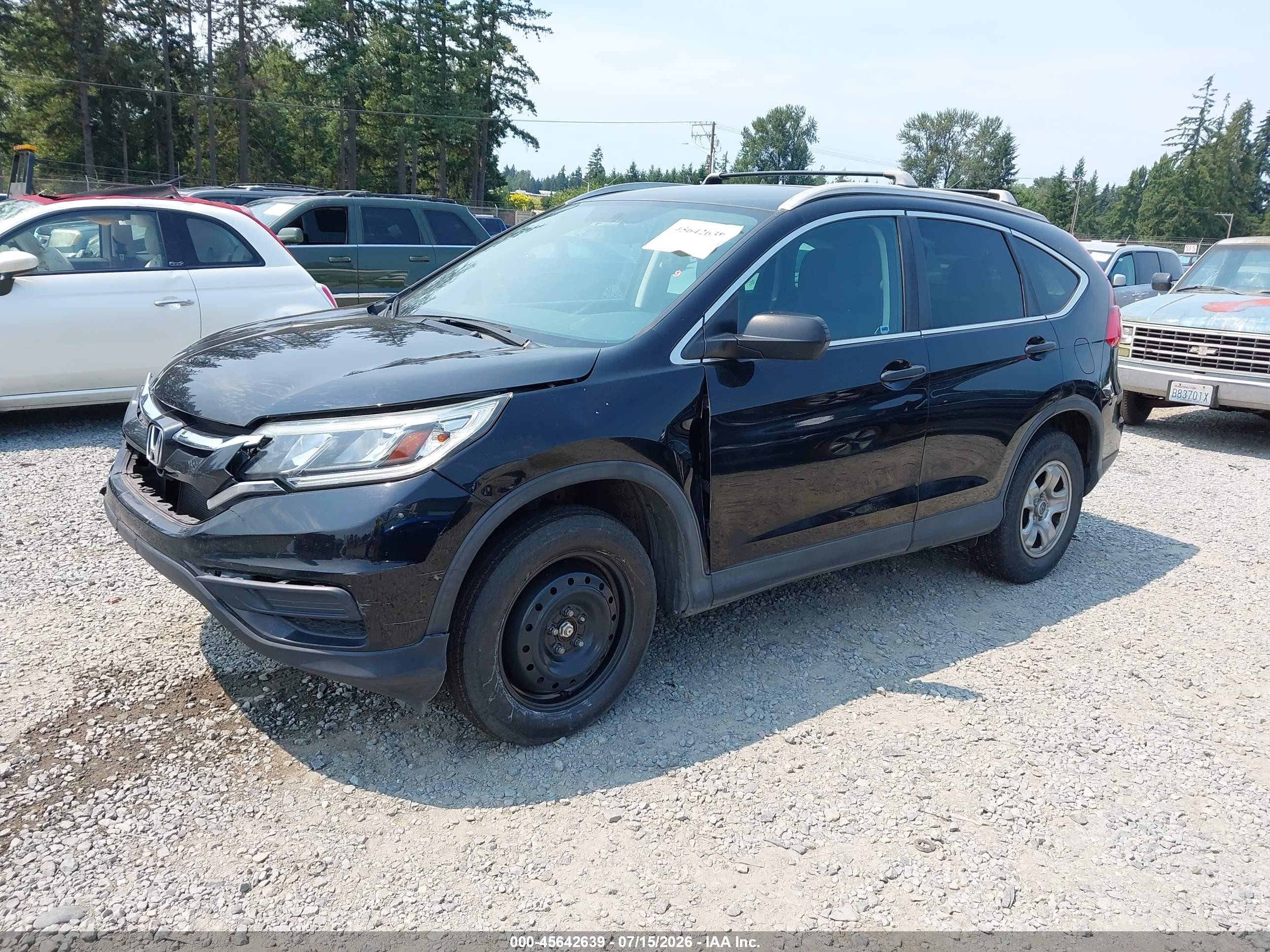 2015 Honda Cr-v Lx Black vin: 3CZRM3H31FG700006