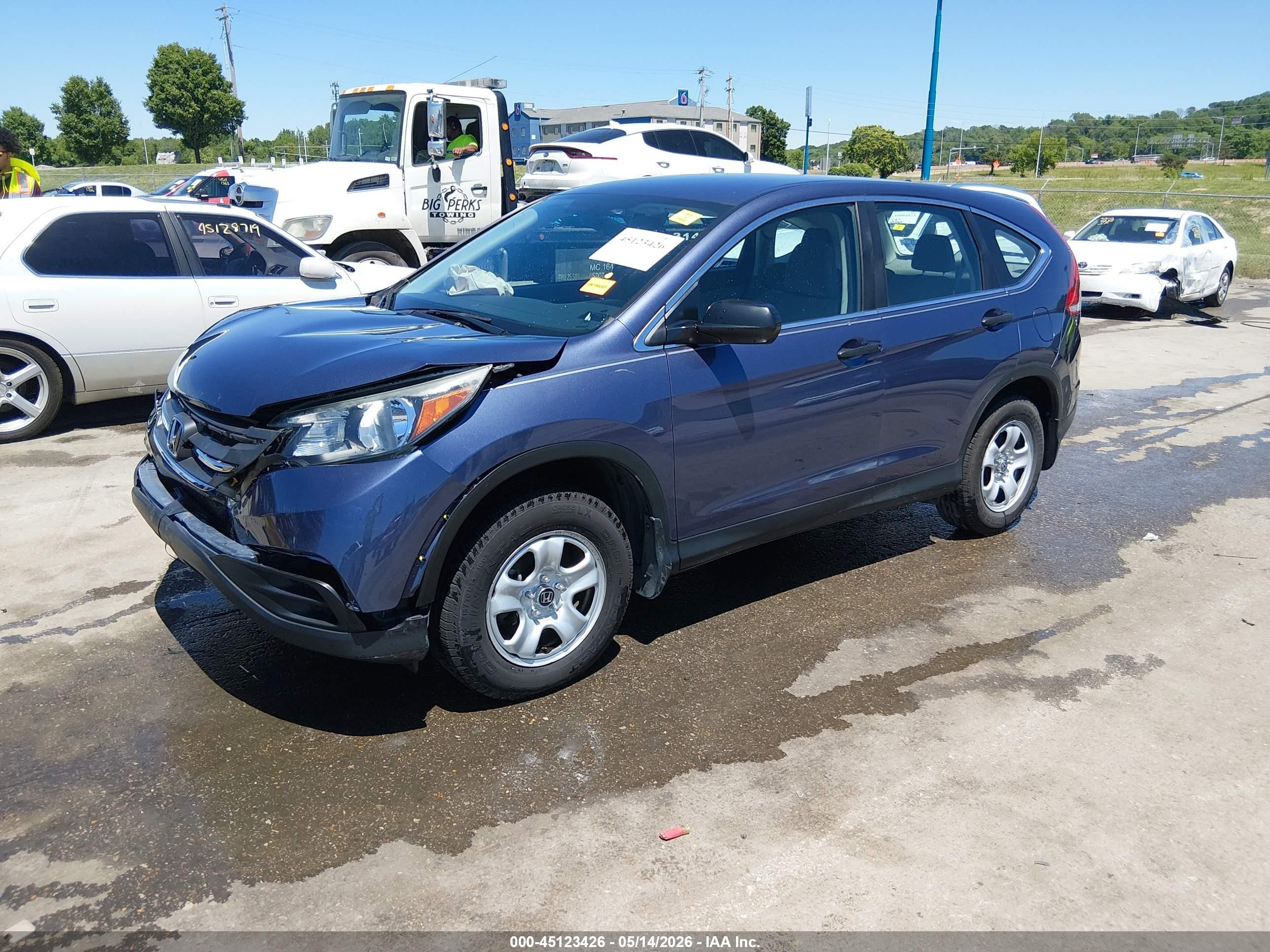 2014 Honda Cr-v Lx Blue vin: 3CZRM3H32EG703947