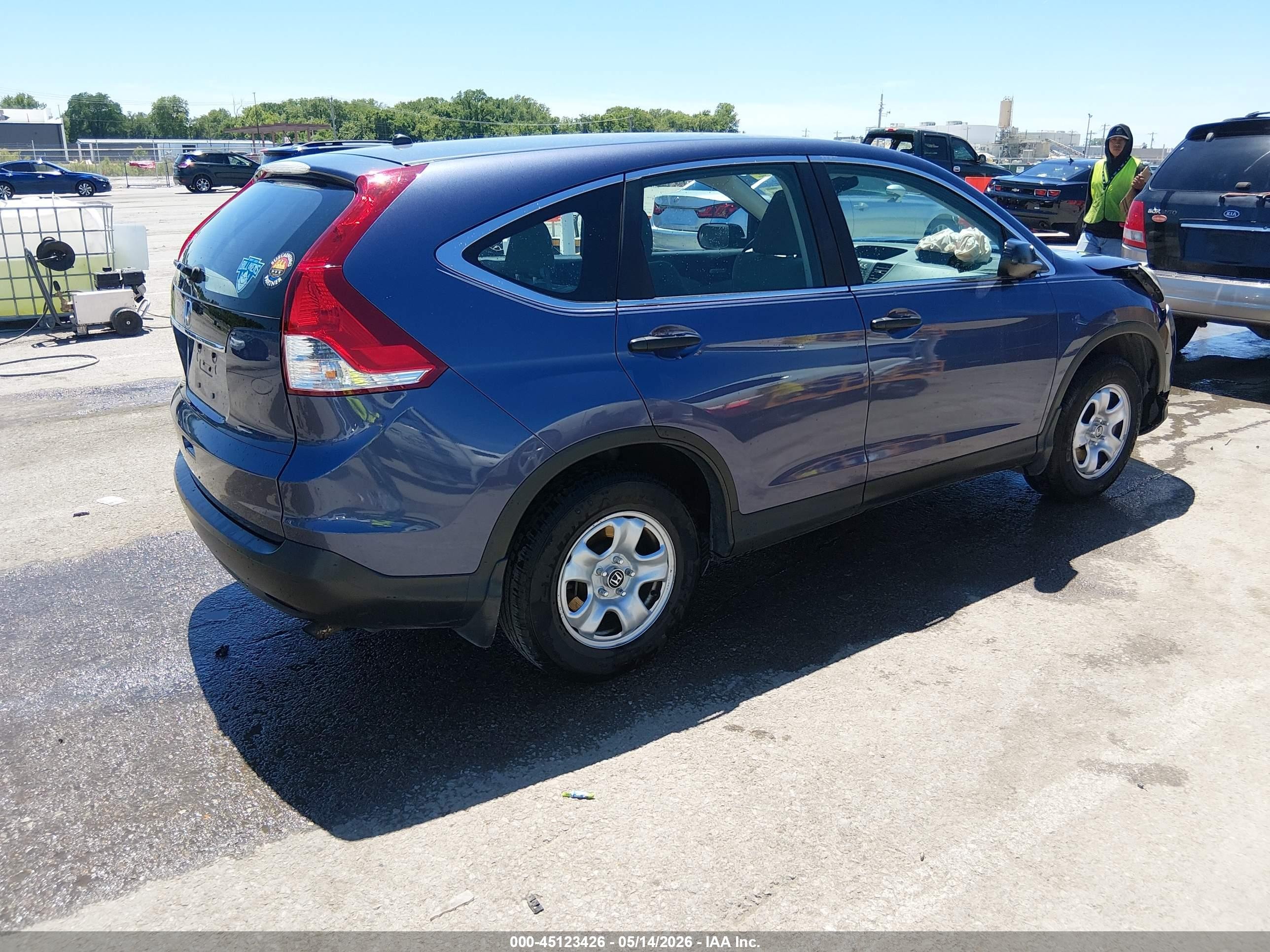 2014 Honda Cr-v Lx Blue vin: 3CZRM3H32EG703947