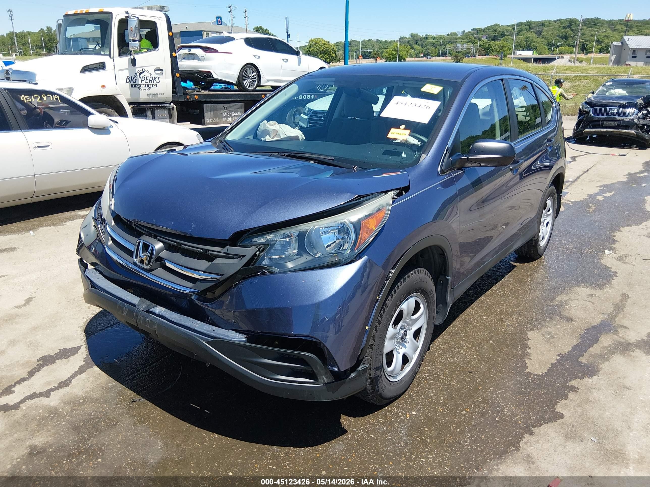 2014 Honda Cr-v Lx Blue vin: 3CZRM3H32EG703947