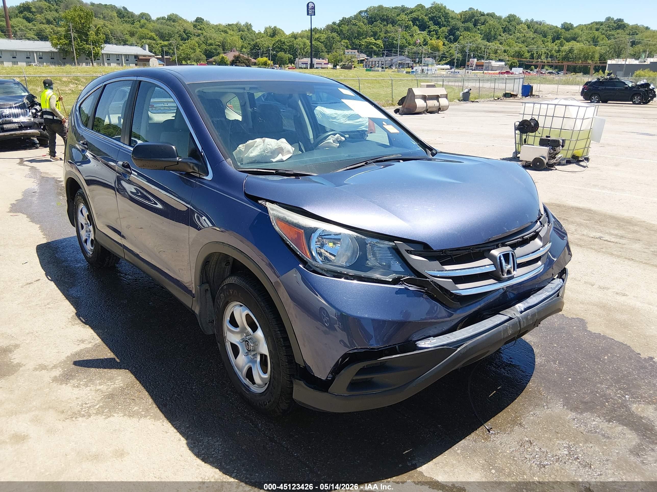 2014 Honda Cr-v Lx Blue vin: 3CZRM3H32EG703947