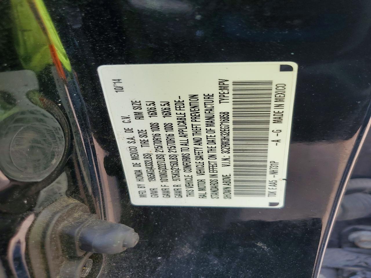 2014 Honda Cr-v Lx Черный vin: 3CZRM3H32EG716858
