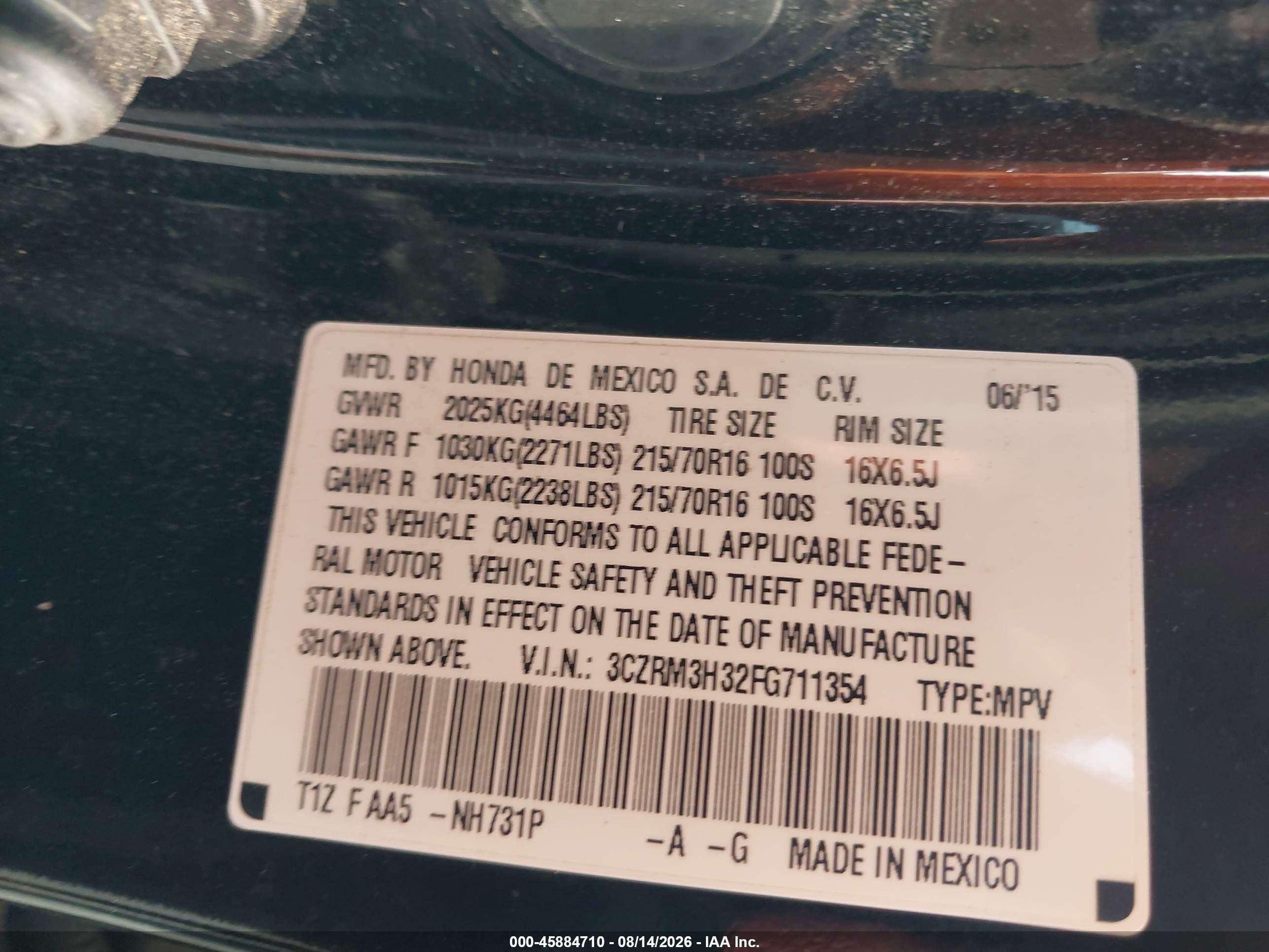 2015 Honda Cr-v Lx Черный vin: 3CZRM3H32FG711354