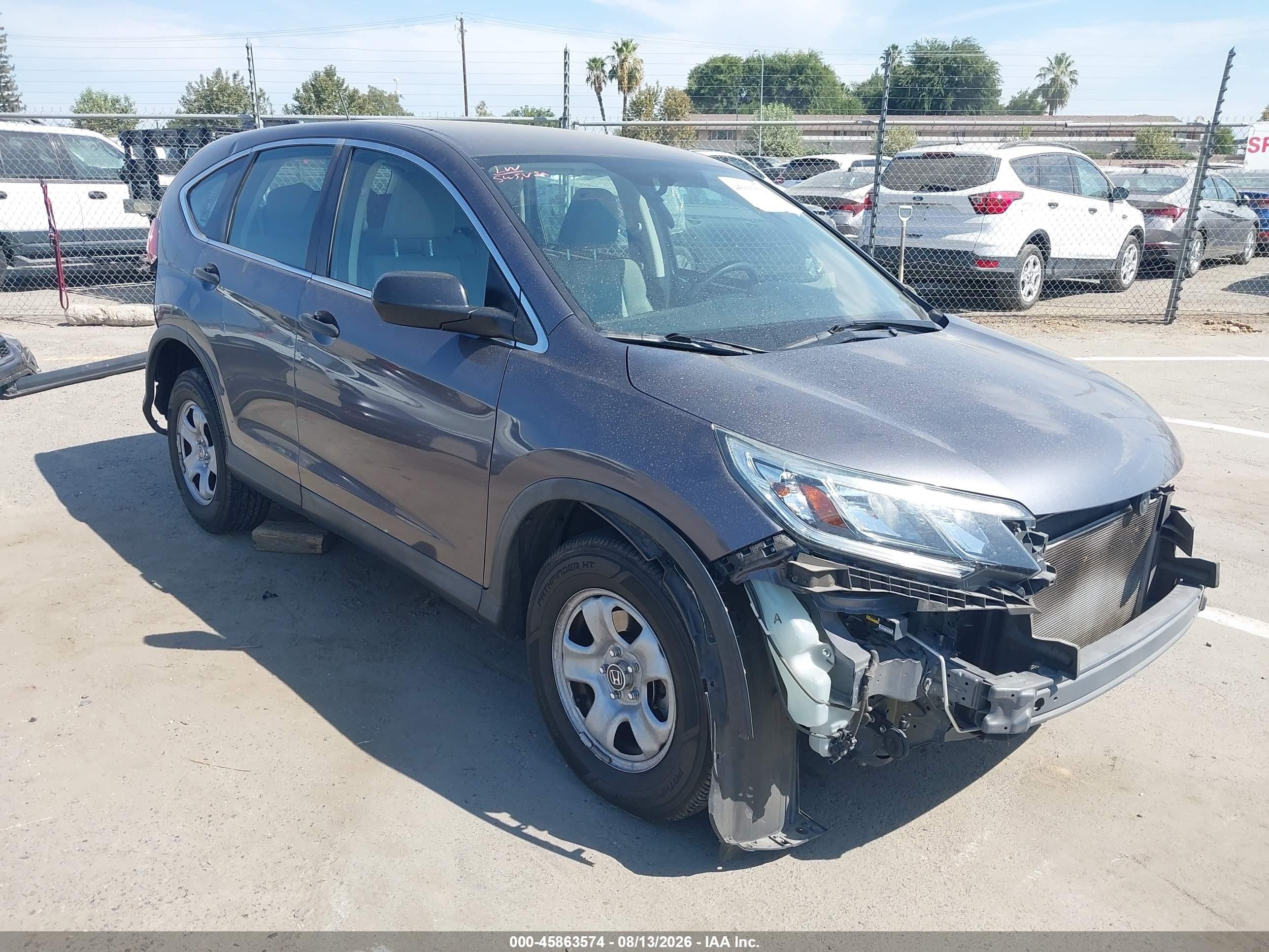 2015 Honda Cr-v Lx Gray vin: 3CZRM3H32FG717090