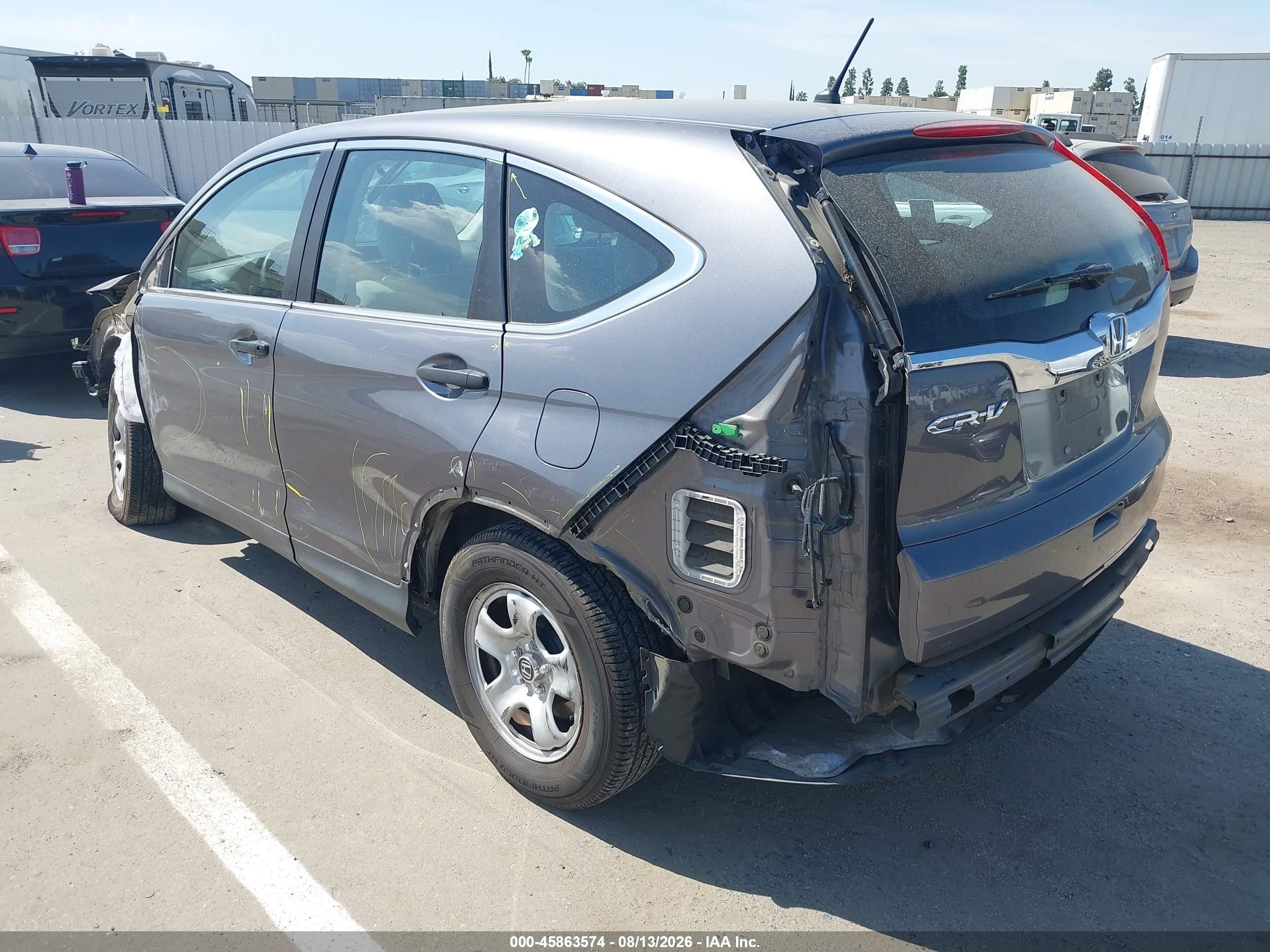 2015 Honda Cr-v Lx Gray vin: 3CZRM3H32FG717090