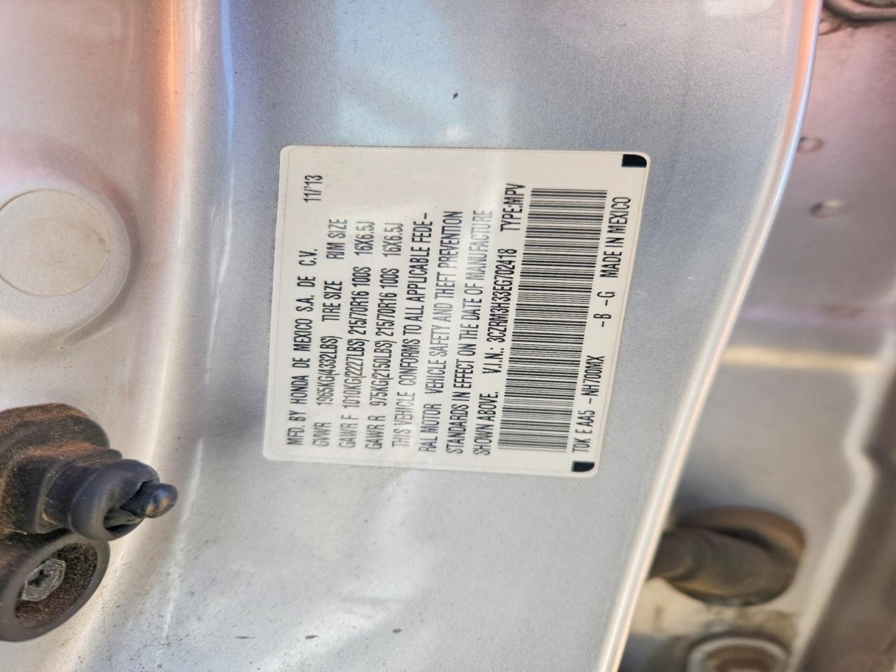 2014 Honda Cr-v Lx Silver vin: 3CZRM3H33EG702418