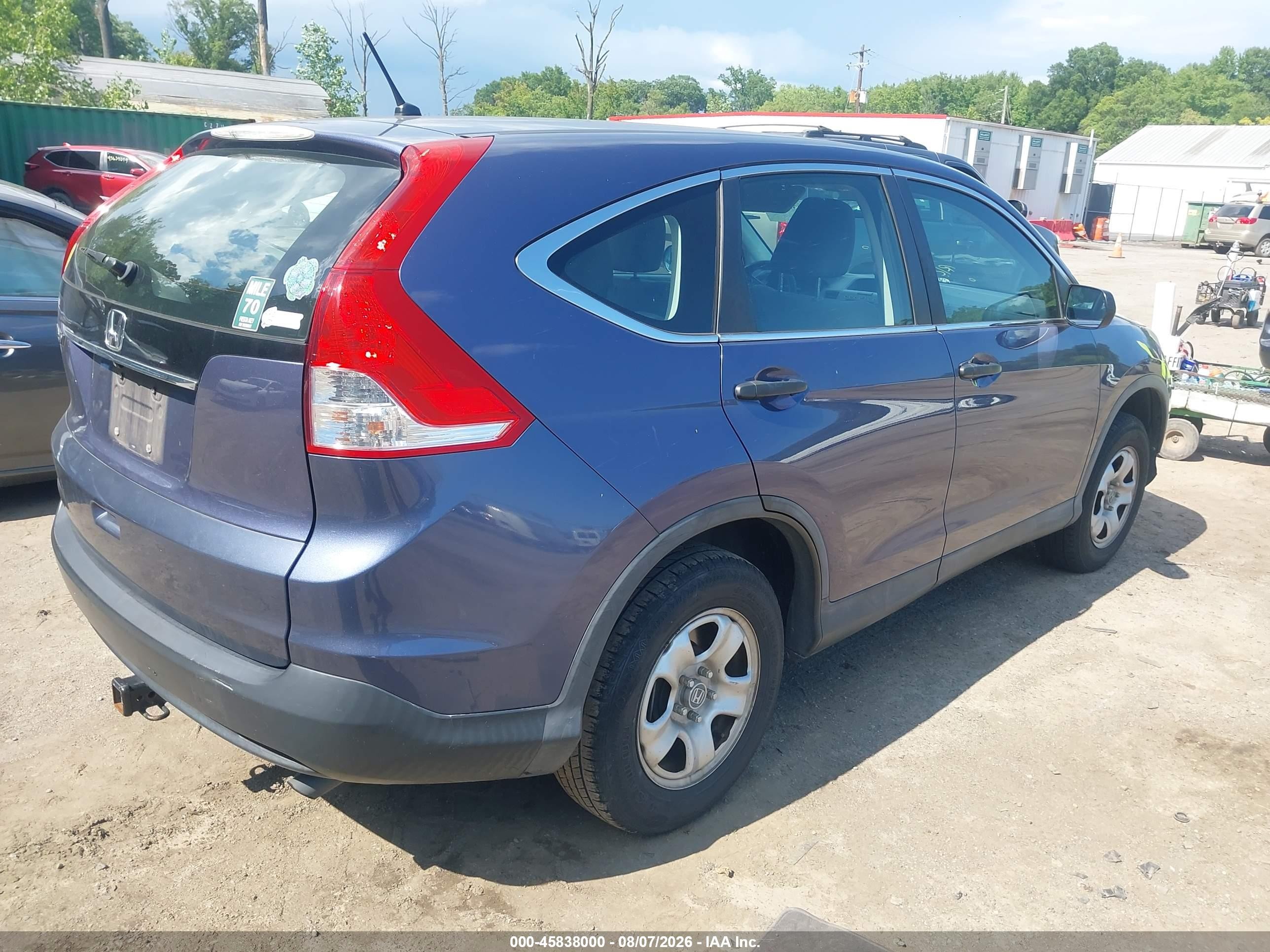 2014 Honda Cr-v Lx Blue vin: 3CZRM3H33EG714276