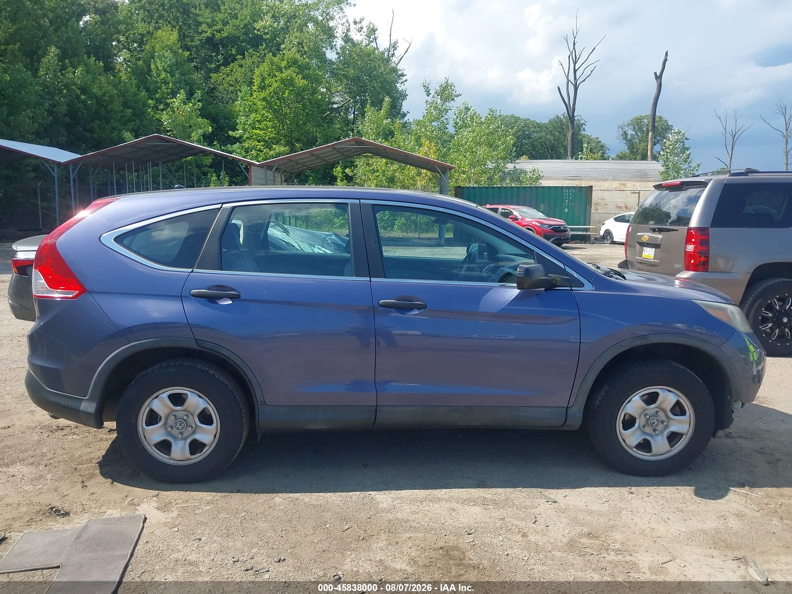 2014 Honda Cr-v Lx Blue vin: 3CZRM3H33EG714276