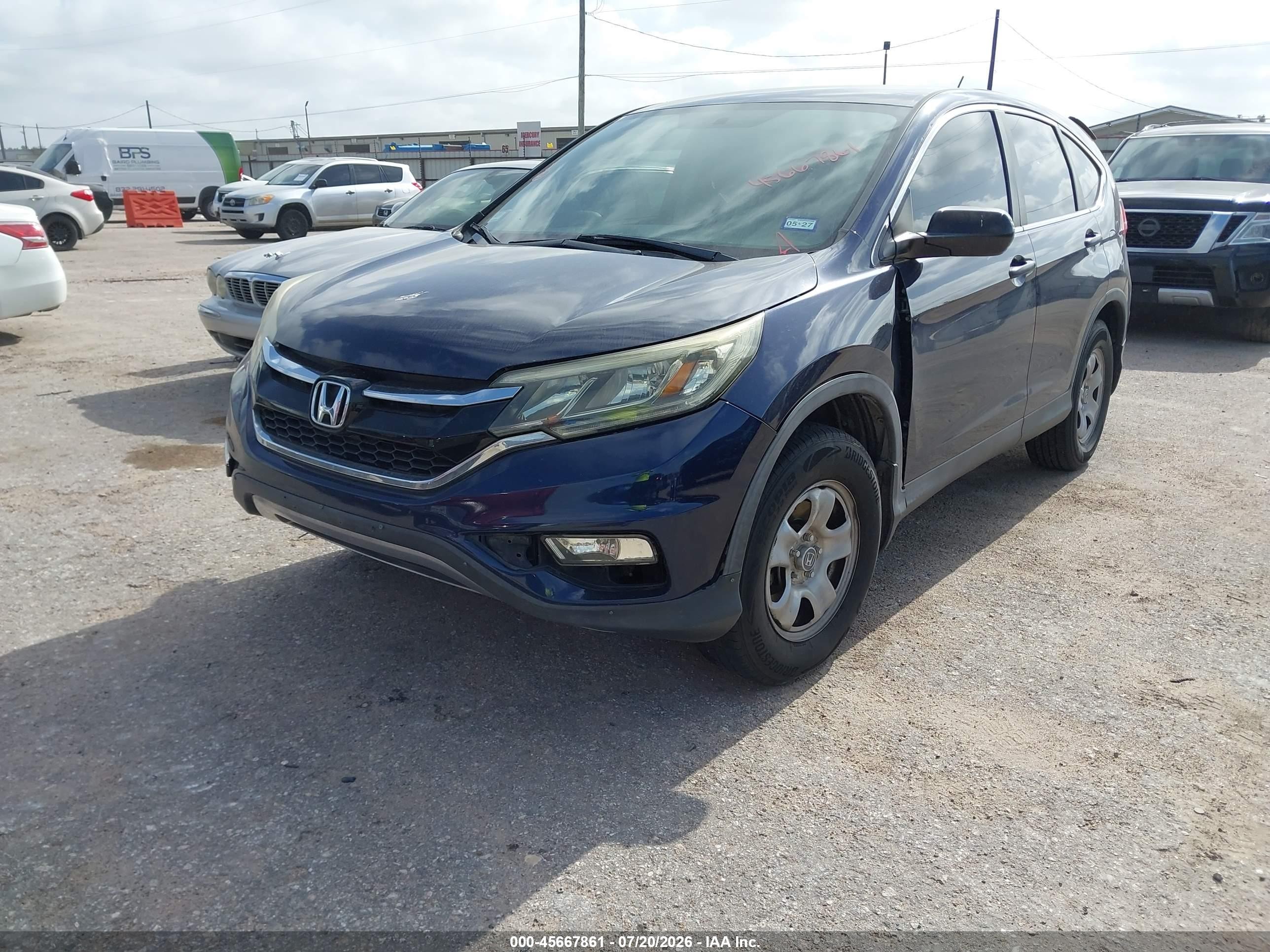 2015 Honda Cr-v Lx Blue vin: 3CZRM3H33FG700427