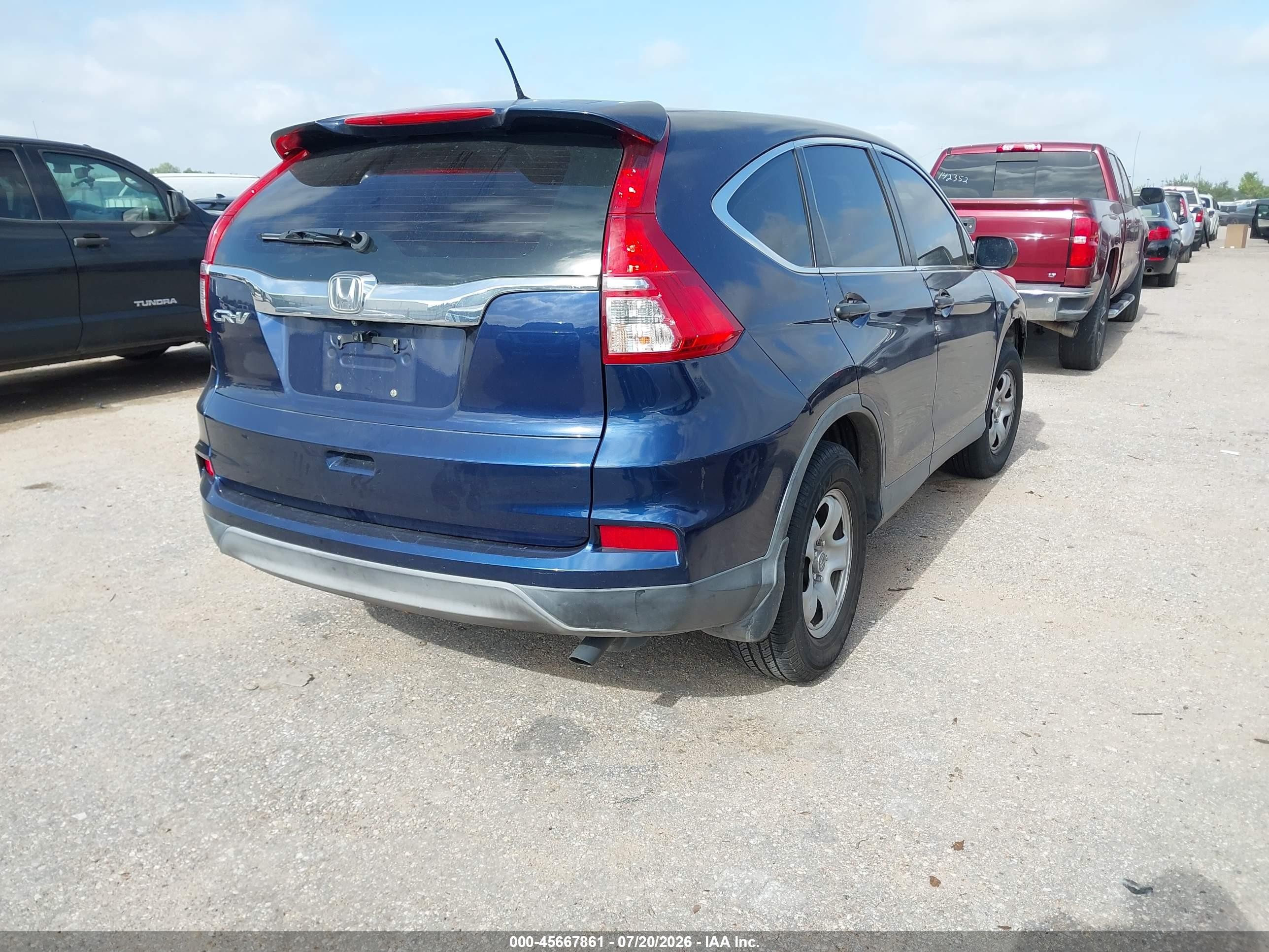2015 Honda Cr-v Lx Blue vin: 3CZRM3H33FG700427