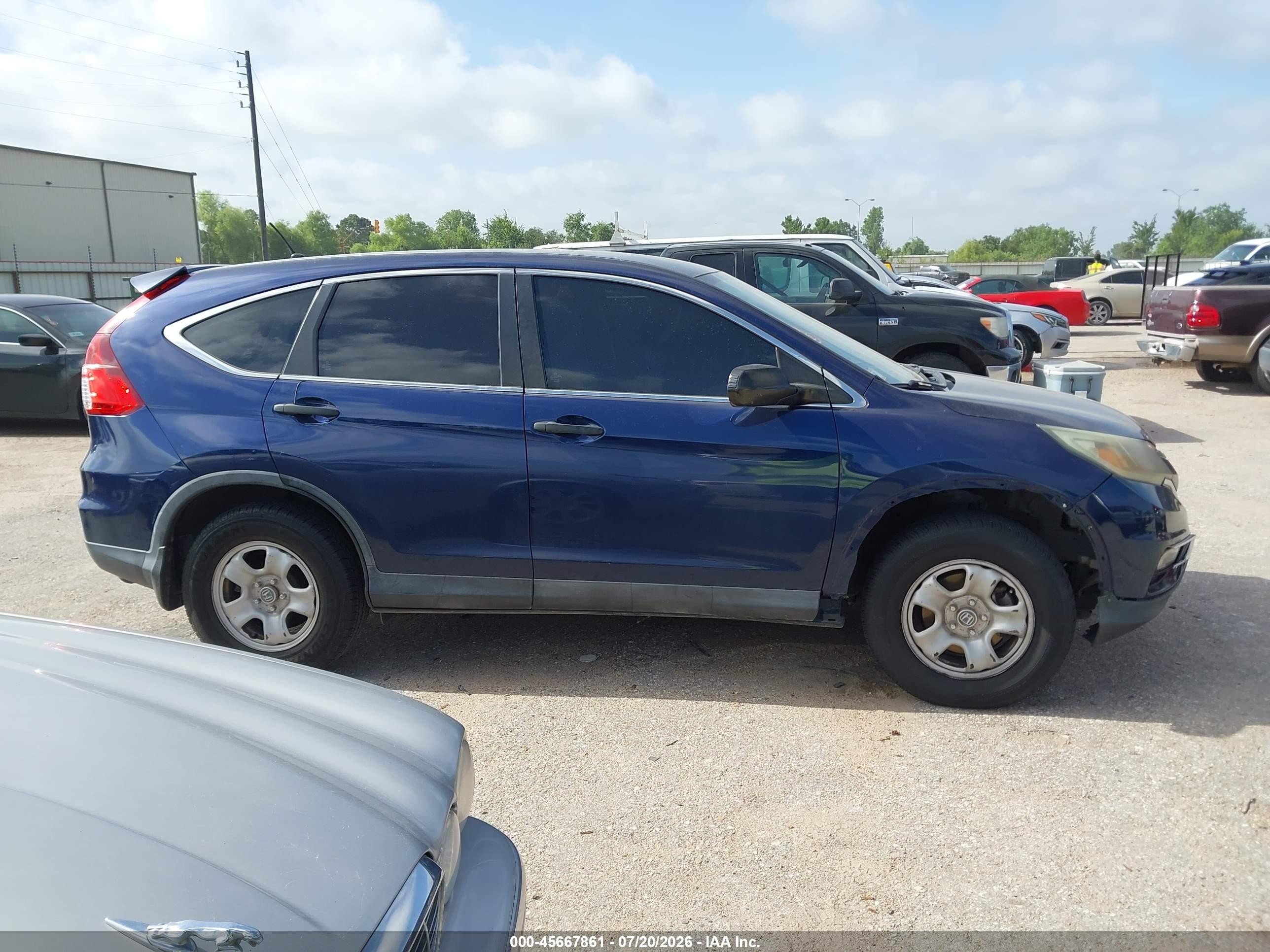 2015 Honda Cr-v Lx Blue vin: 3CZRM3H33FG700427
