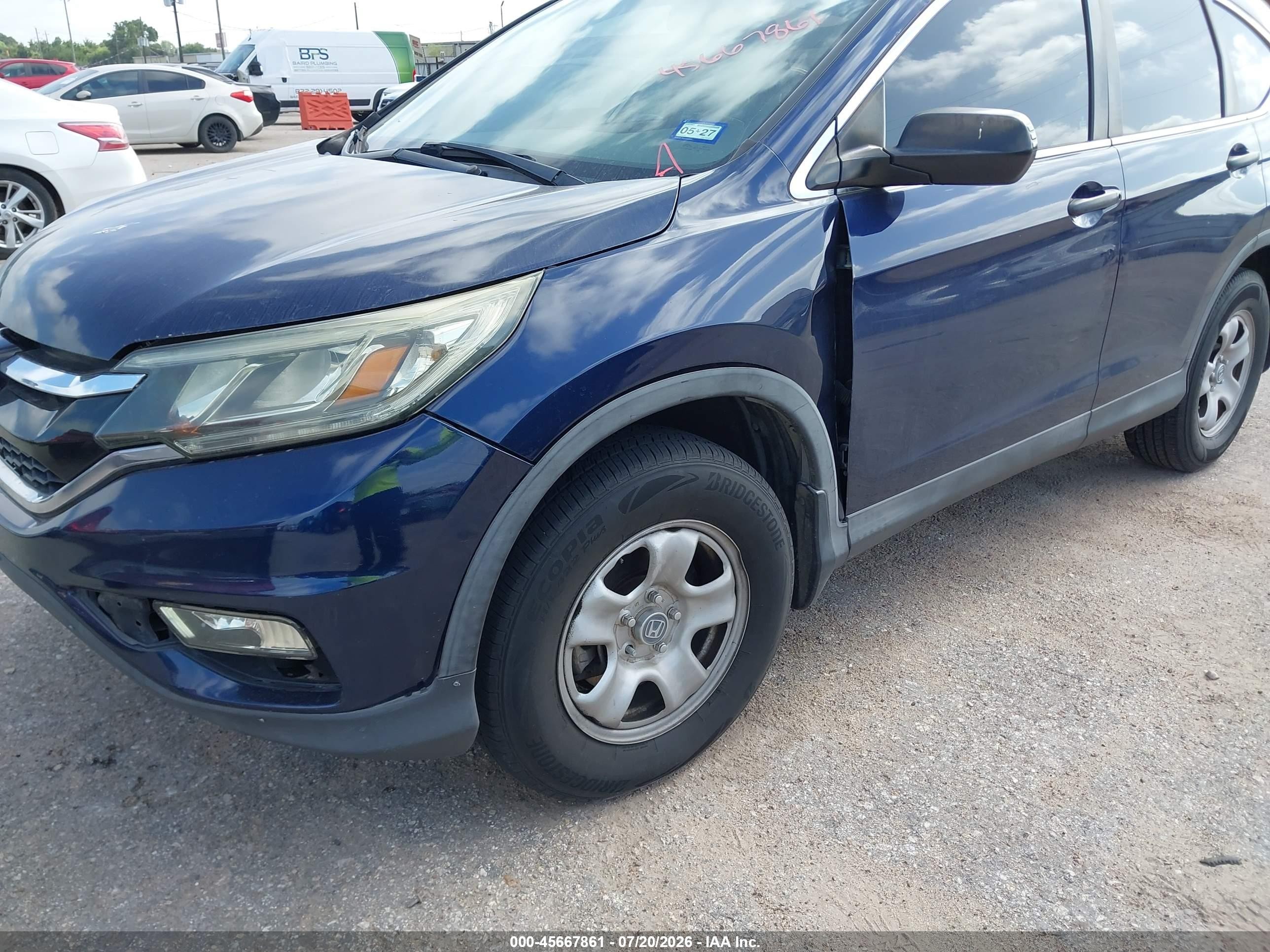 2015 Honda Cr-v Lx Blue vin: 3CZRM3H33FG700427