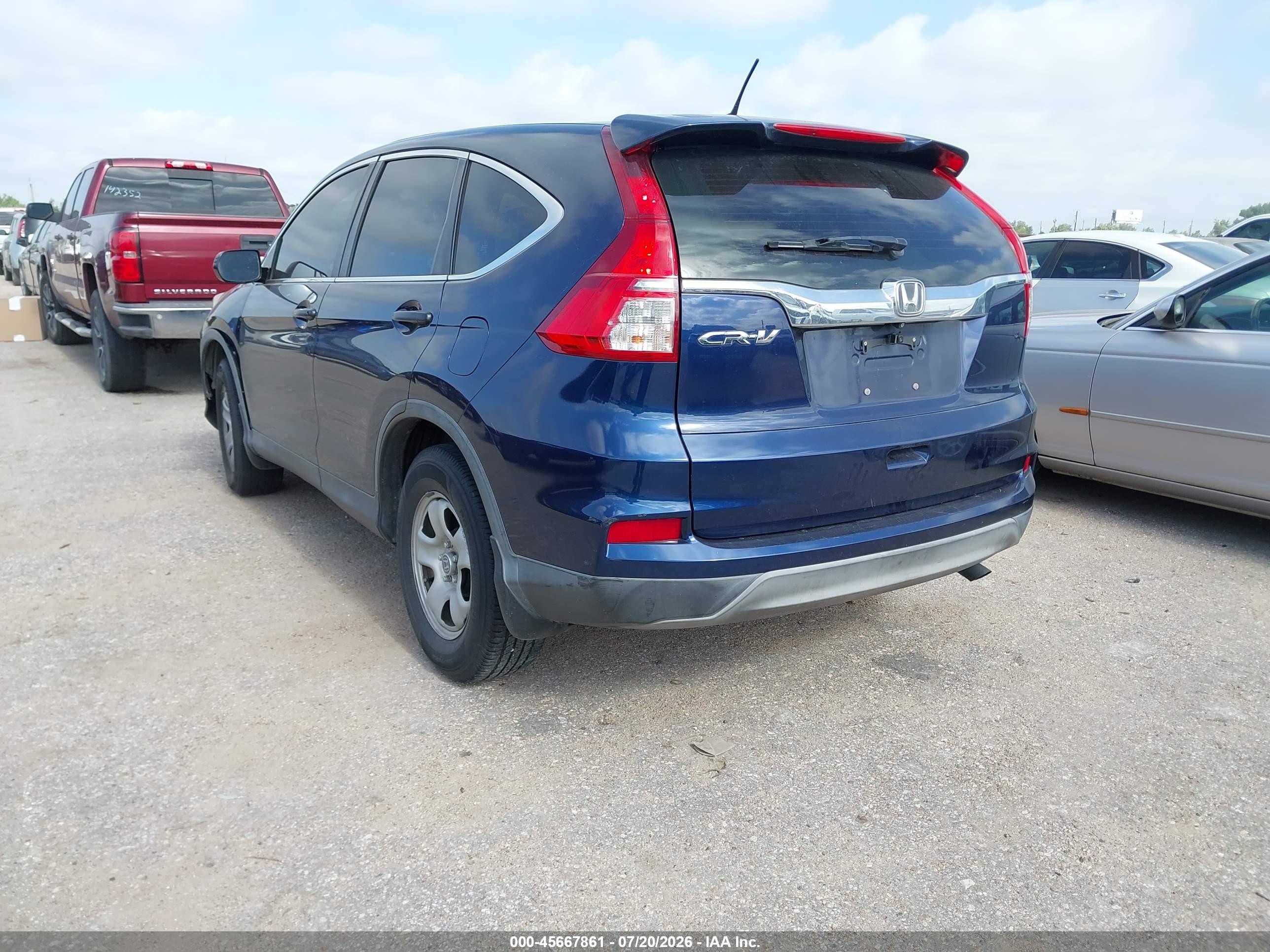 2015 Honda Cr-v Lx Blue vin: 3CZRM3H33FG700427