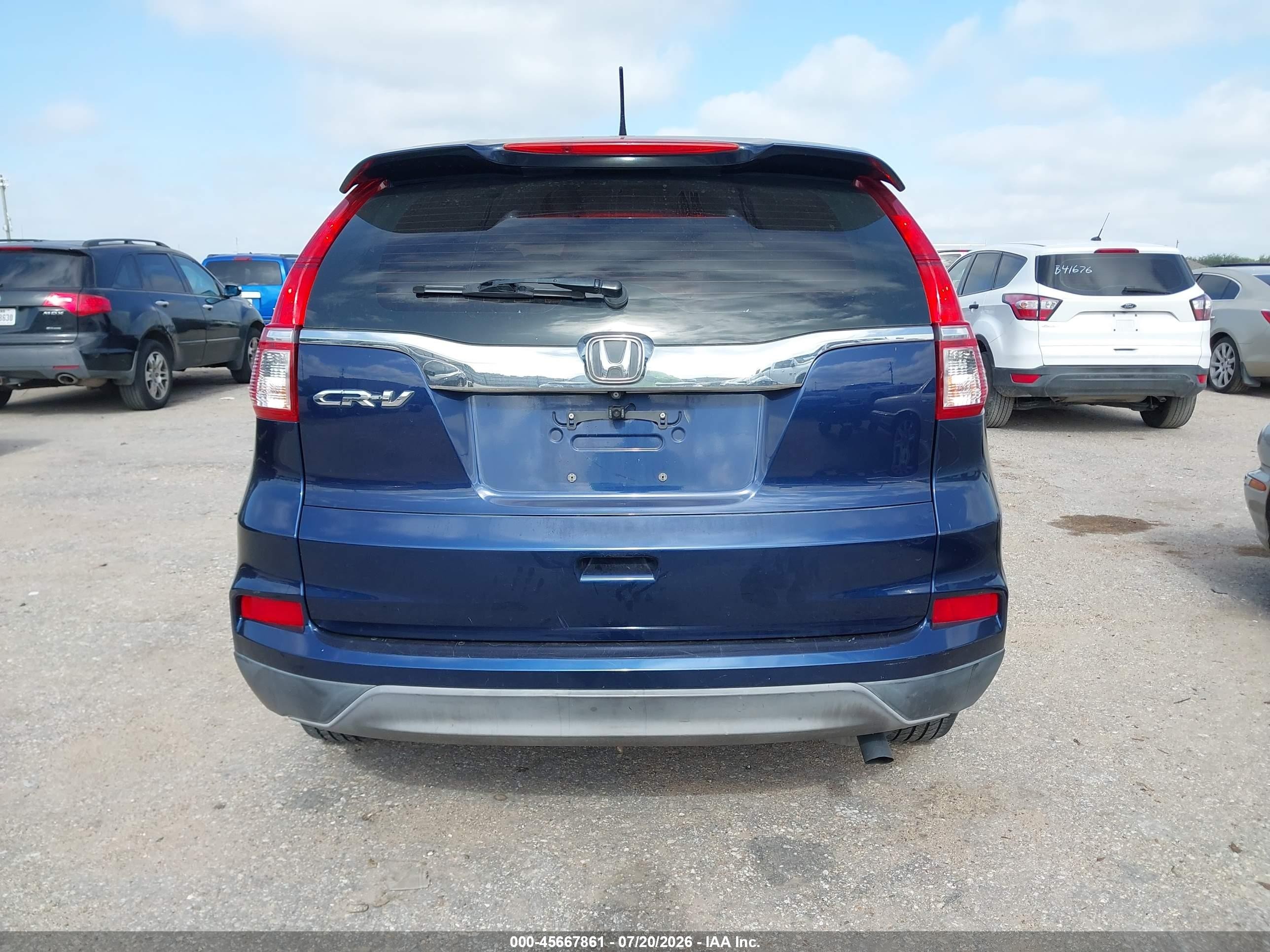 2015 Honda Cr-v Lx Blue vin: 3CZRM3H33FG700427