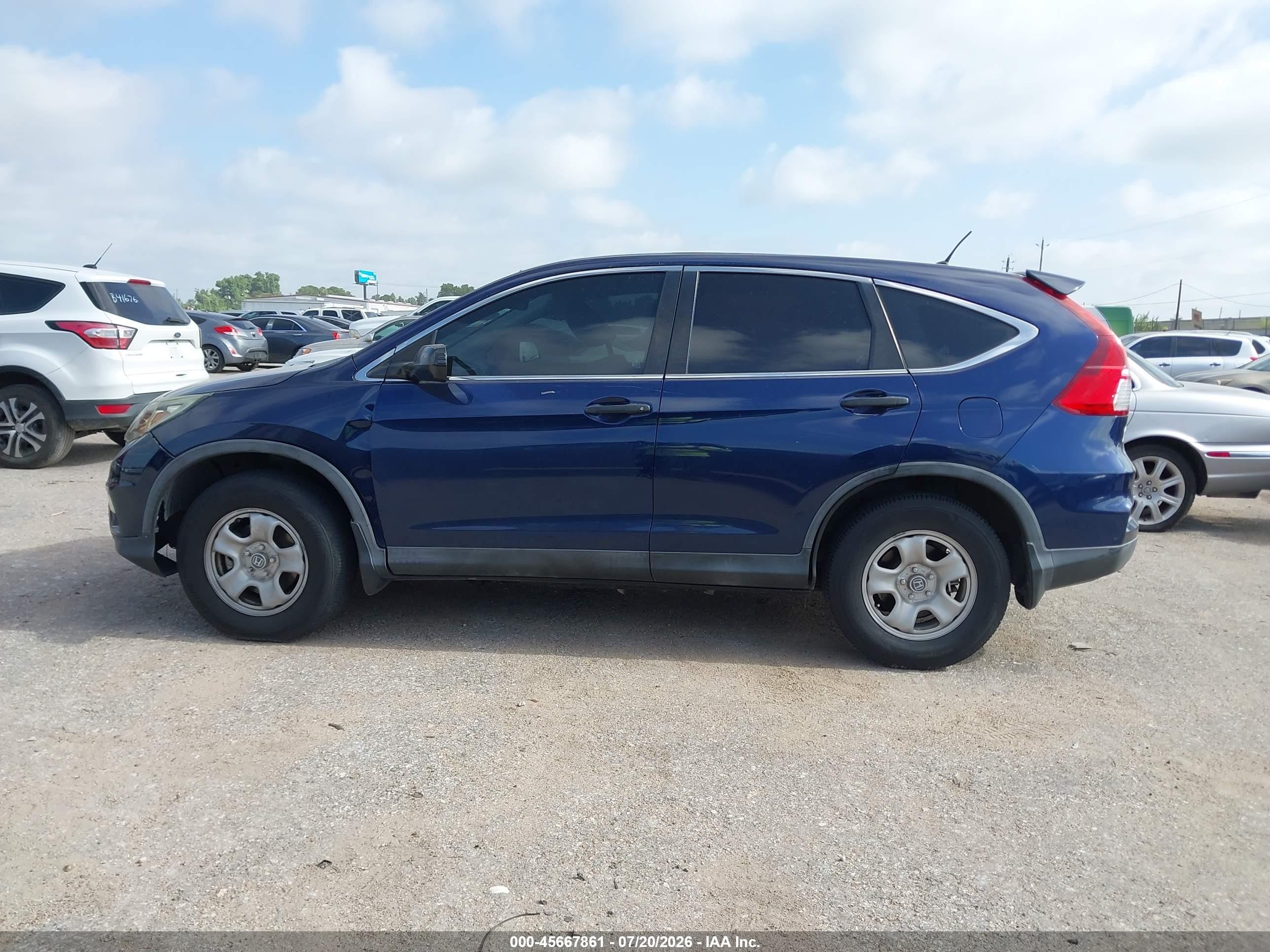2015 Honda Cr-v Lx Blue vin: 3CZRM3H33FG700427