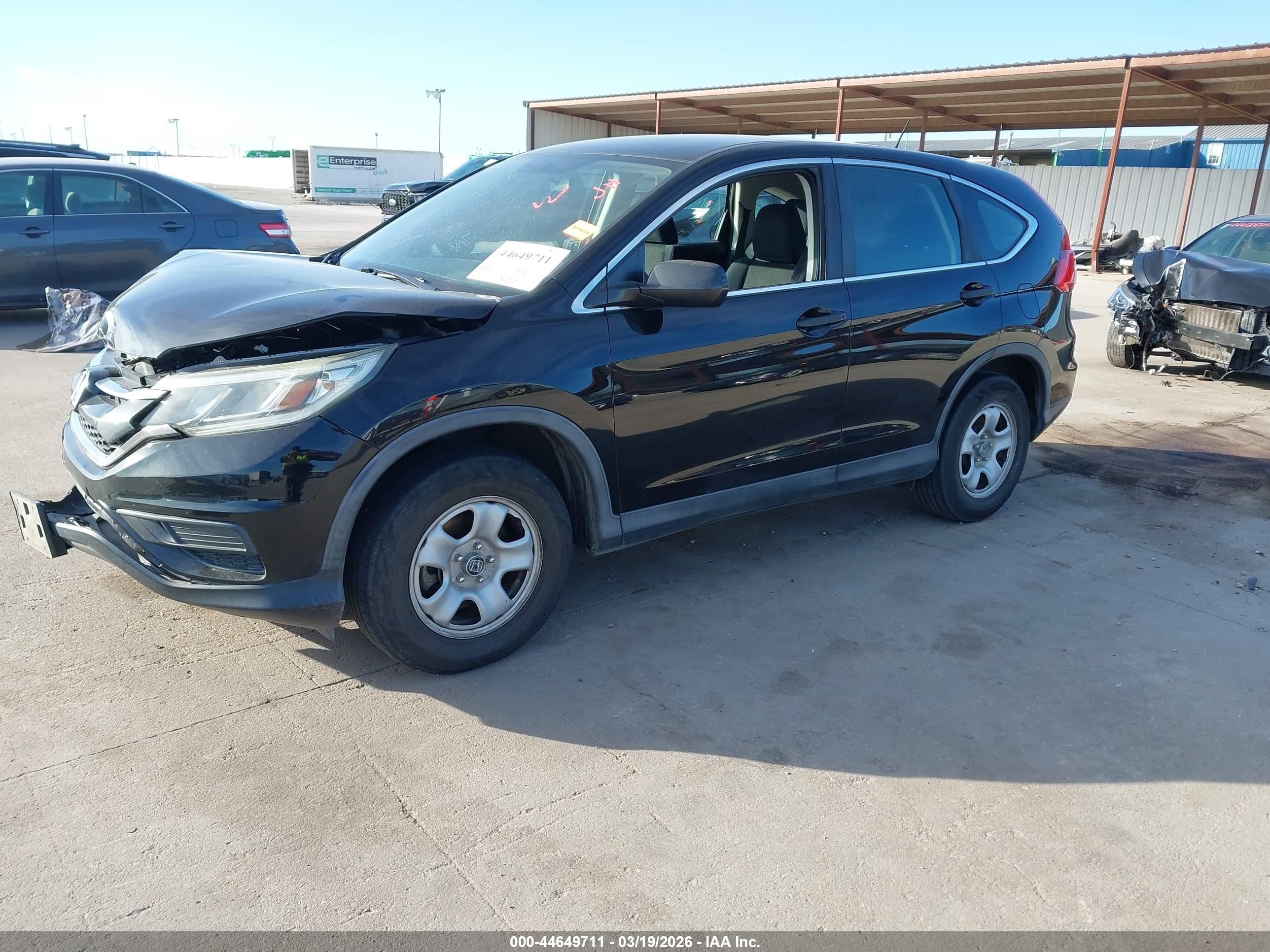 2015 Honda Cr-v Lx Black vin: 3CZRM3H33FG701478
