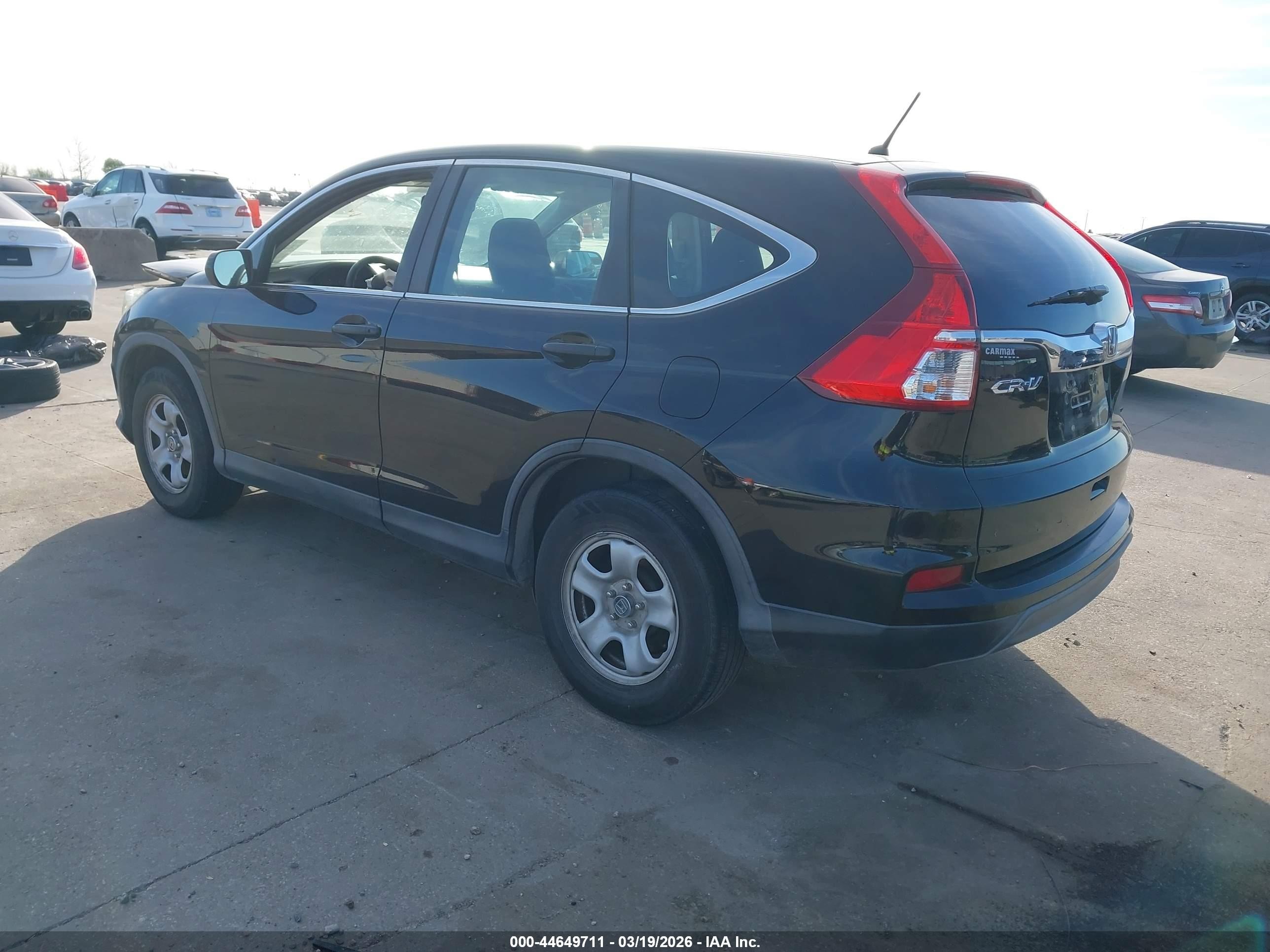 2015 Honda Cr-v Lx Black vin: 3CZRM3H33FG701478