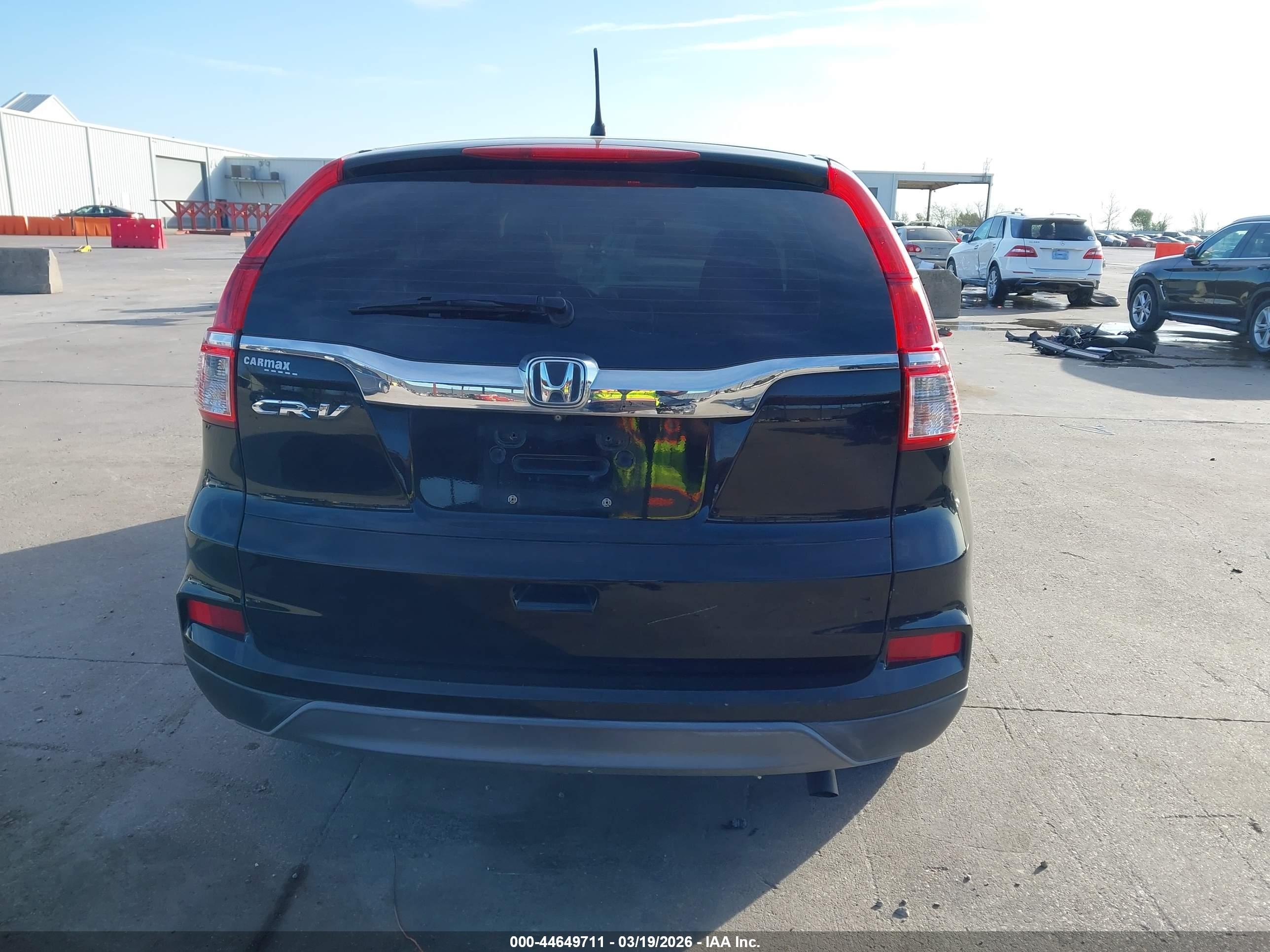 2015 Honda Cr-v Lx Black vin: 3CZRM3H33FG701478