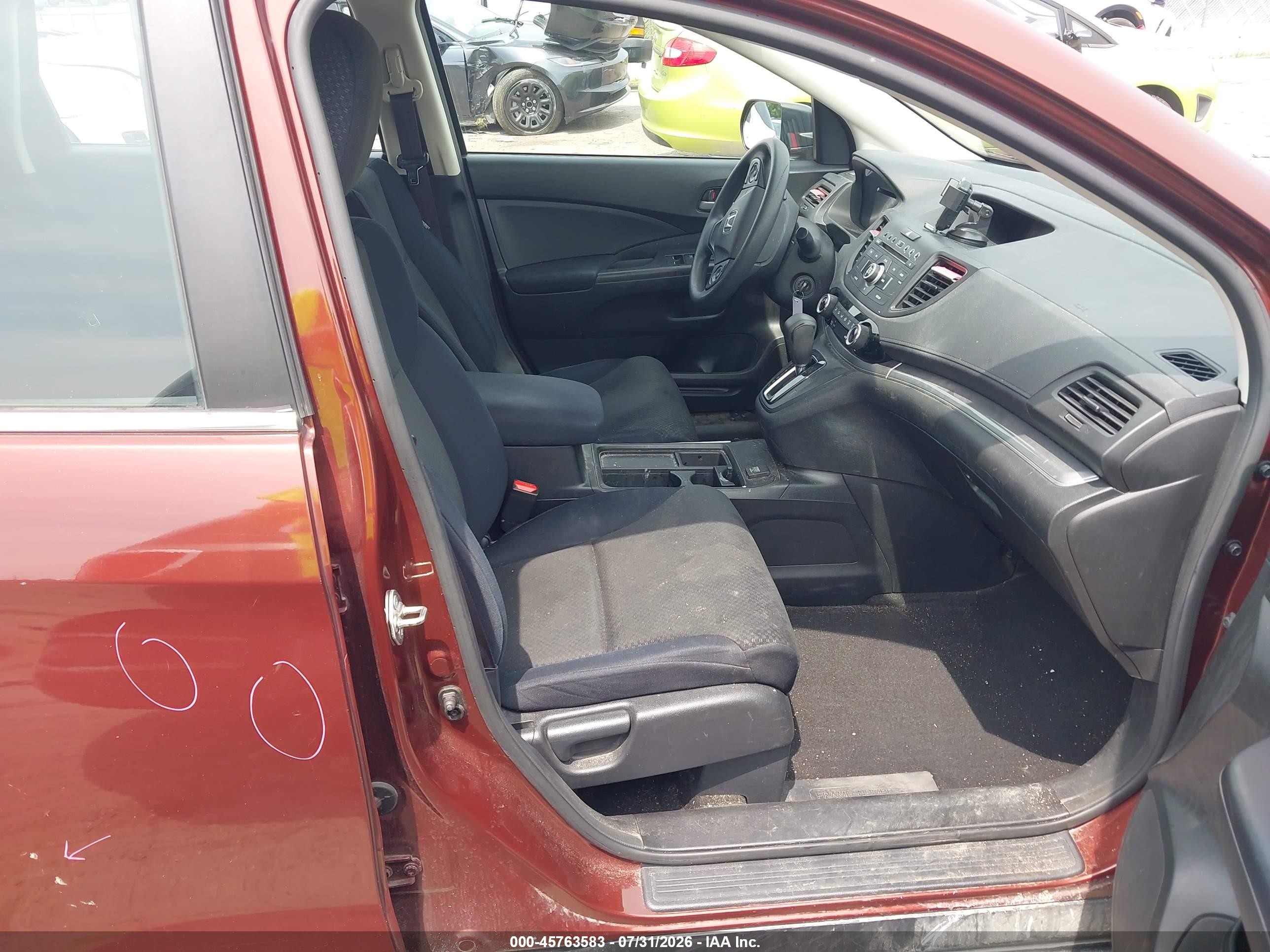 2015 Honda Cr-v Lx Burgundy vin: 3CZRM3H33FG702727