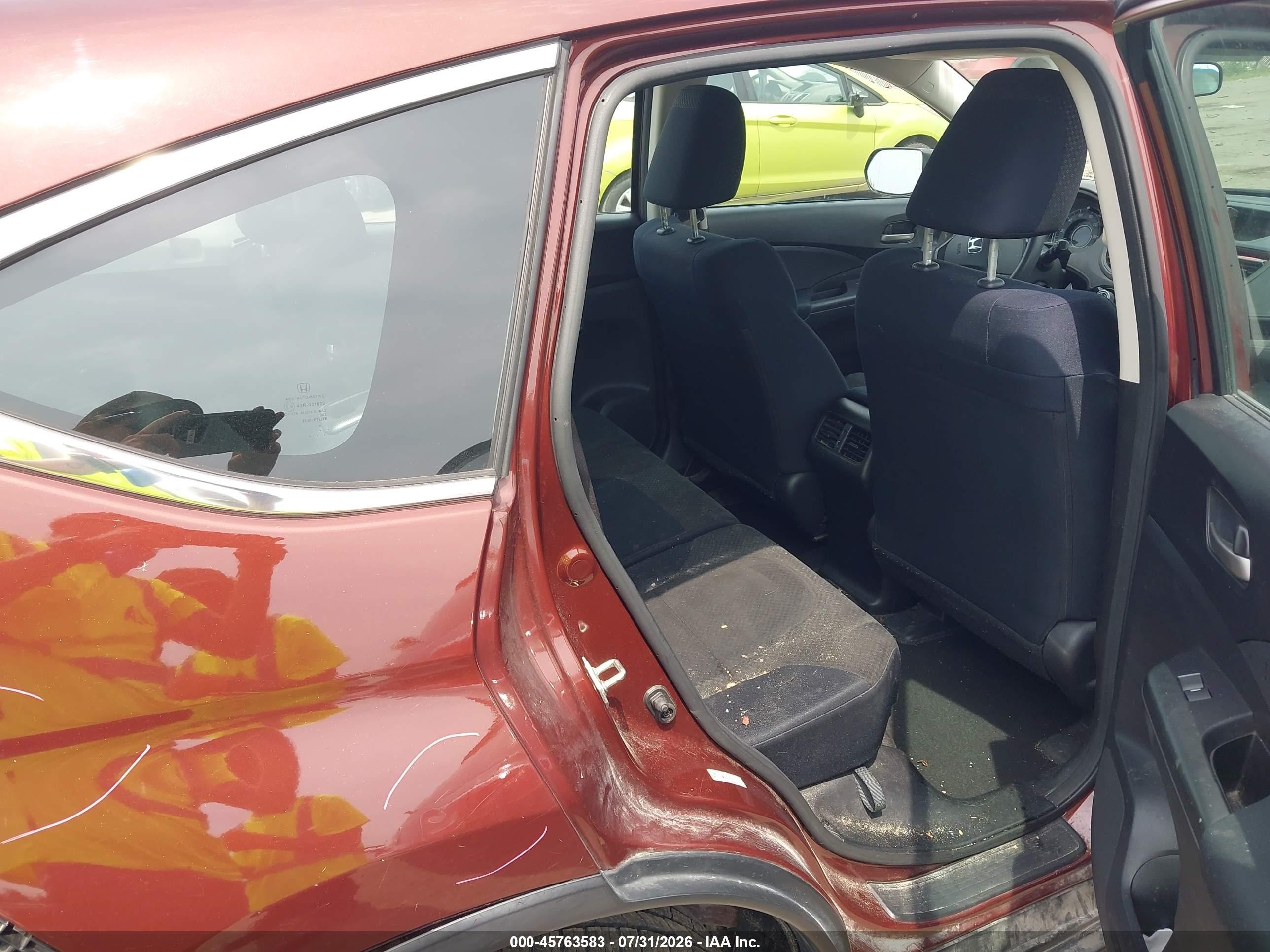 2015 Honda Cr-v Lx Burgundy vin: 3CZRM3H33FG702727