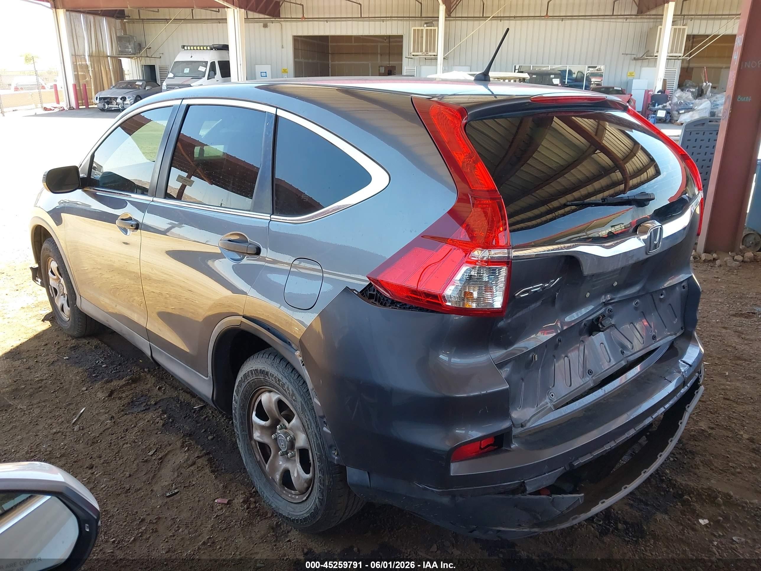 2015 Honda Cr-v Lx Gray vin: 3CZRM3H33FG708995
