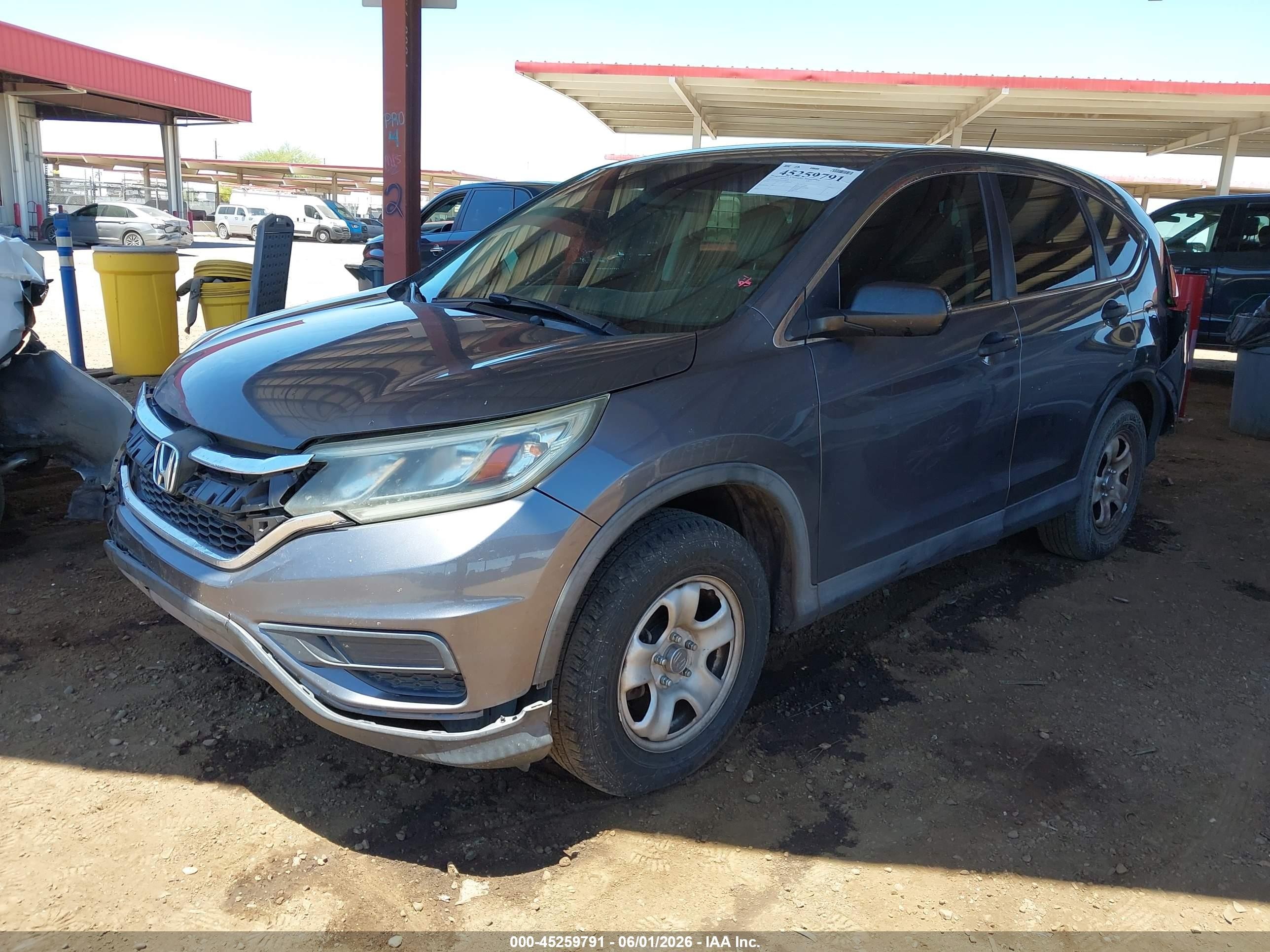 2015 Honda Cr-v Lx Gray vin: 3CZRM3H33FG708995