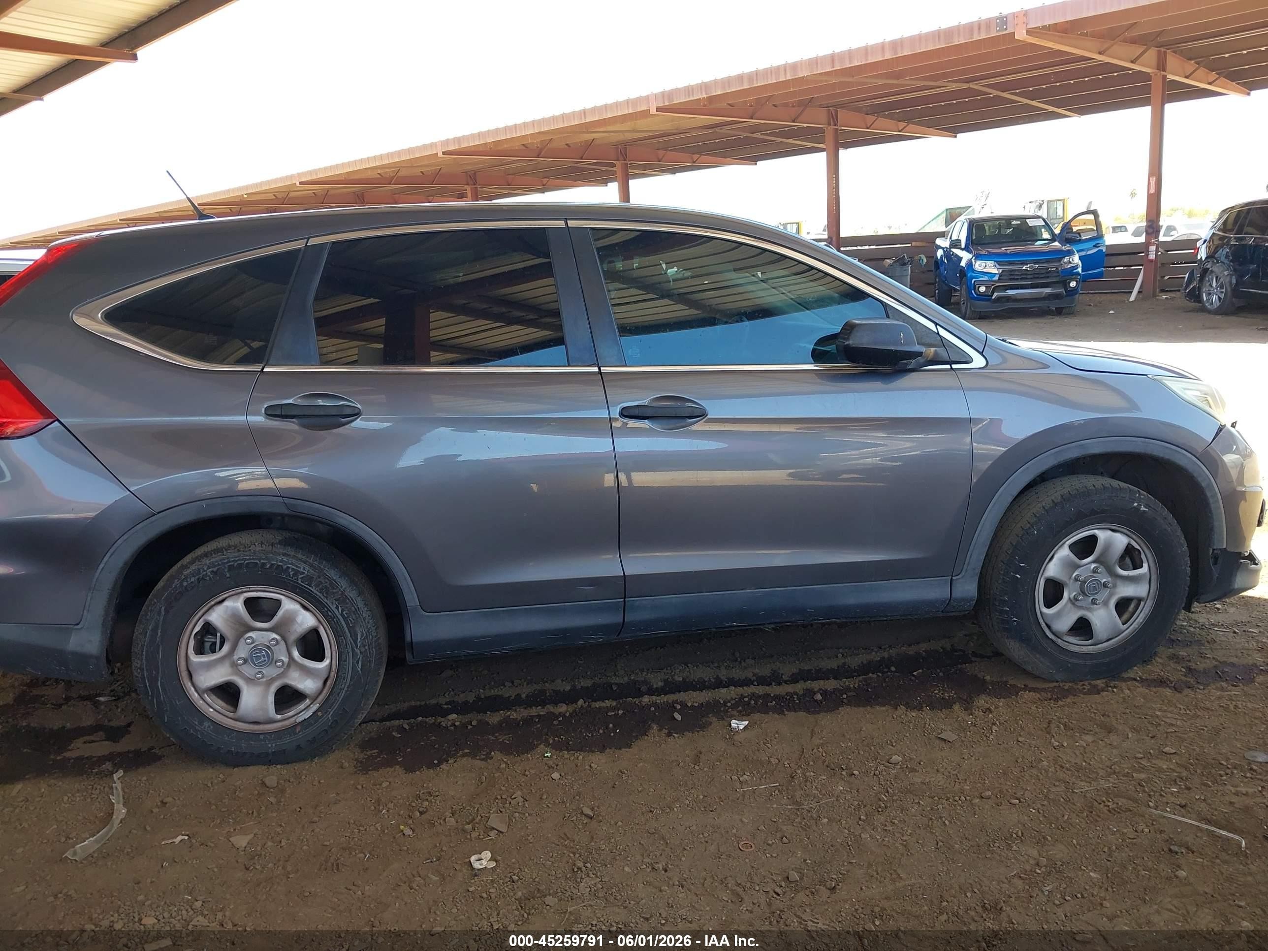 2015 Honda Cr-v Lx Gray vin: 3CZRM3H33FG708995