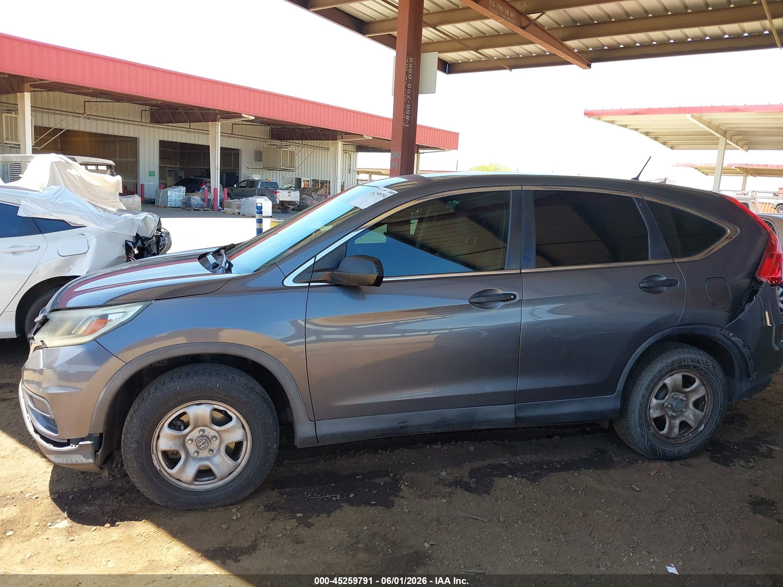 2015 Honda Cr-v Lx Gray vin: 3CZRM3H33FG708995