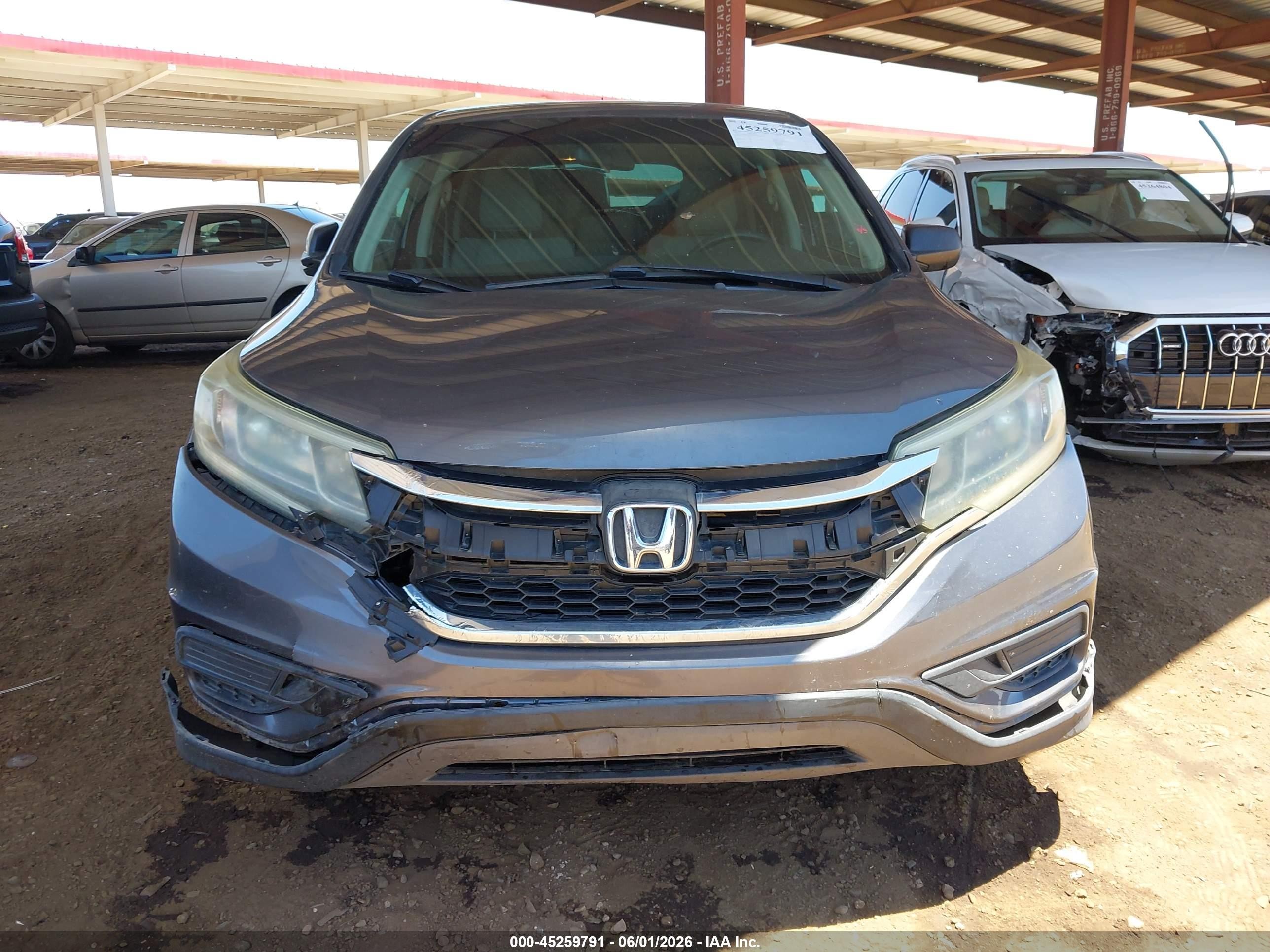 2015 Honda Cr-v Lx Gray vin: 3CZRM3H33FG708995
